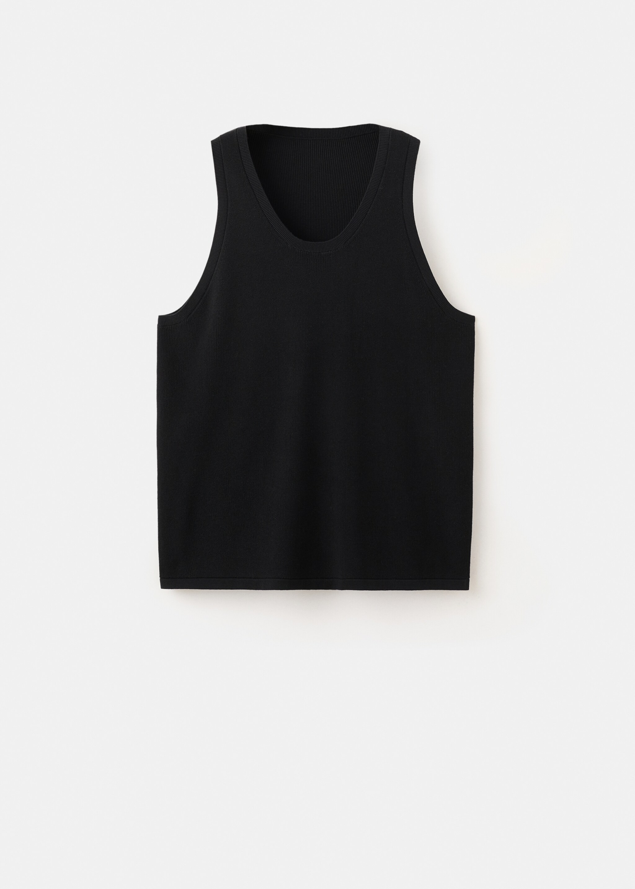 Slim-fit cotton tank top - Article without model, Black. Ref: 27027915-00.