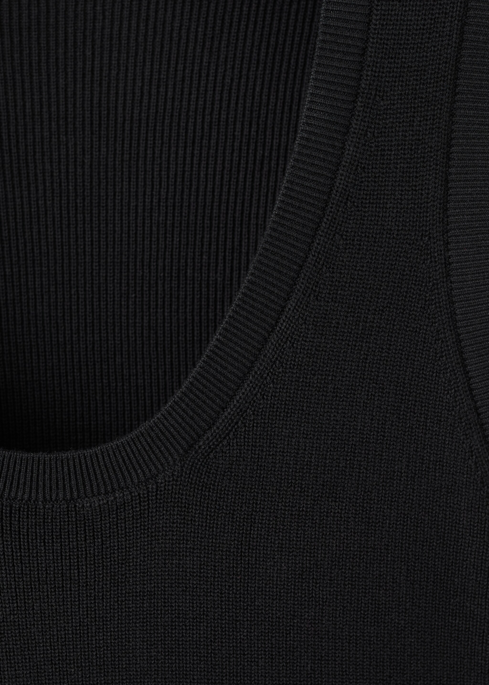 Slim-fit cotton tank top - Details of the article 8, Black. Ref: 27027915-00.