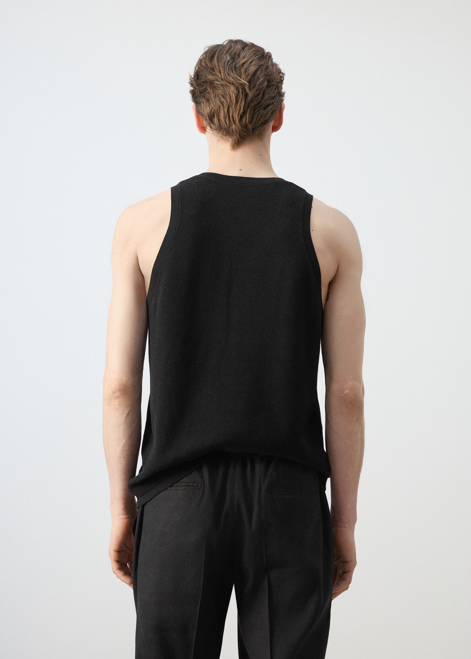 Slim-fit cotton tank top - Reverse of the article
