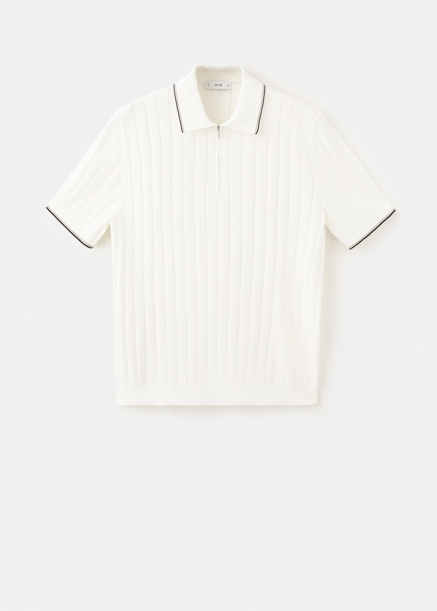 Fine-knit polo shirt with zip - Article without model