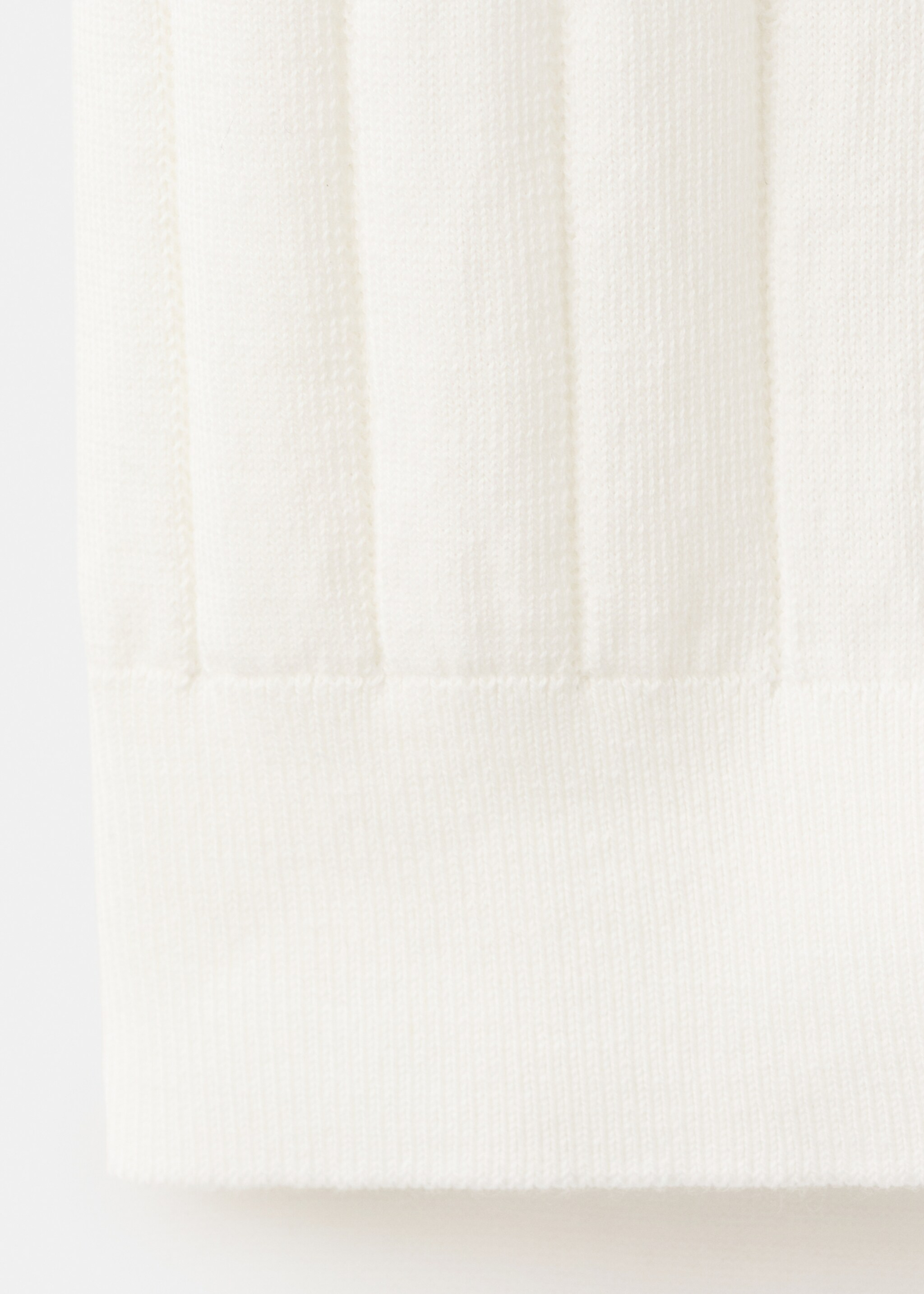 Fine-knit polo shirt with zip - Details of the article 0, Off White. Ref: 27027916-00.