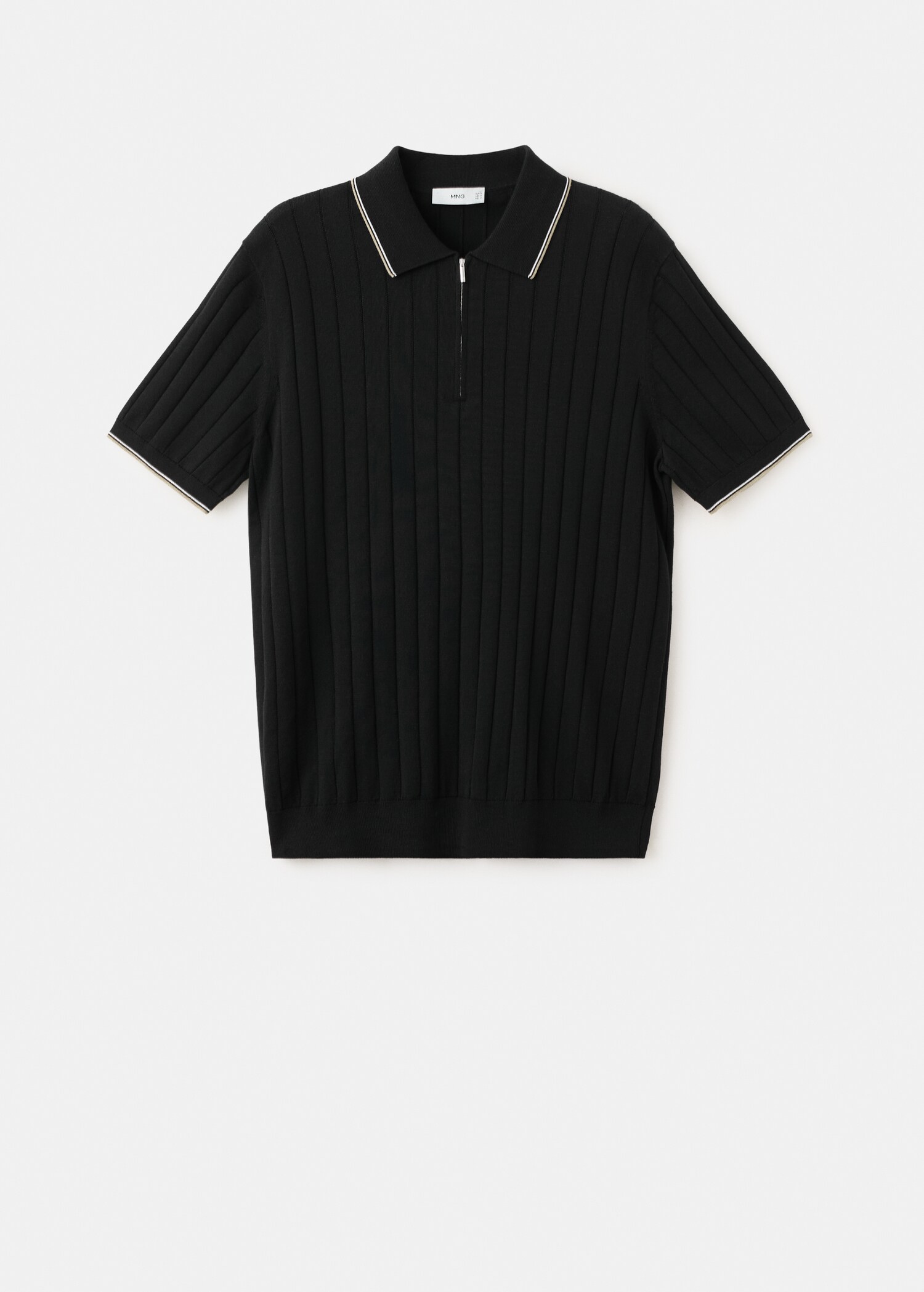 Fine-knit polo shirt with zip - Article without model