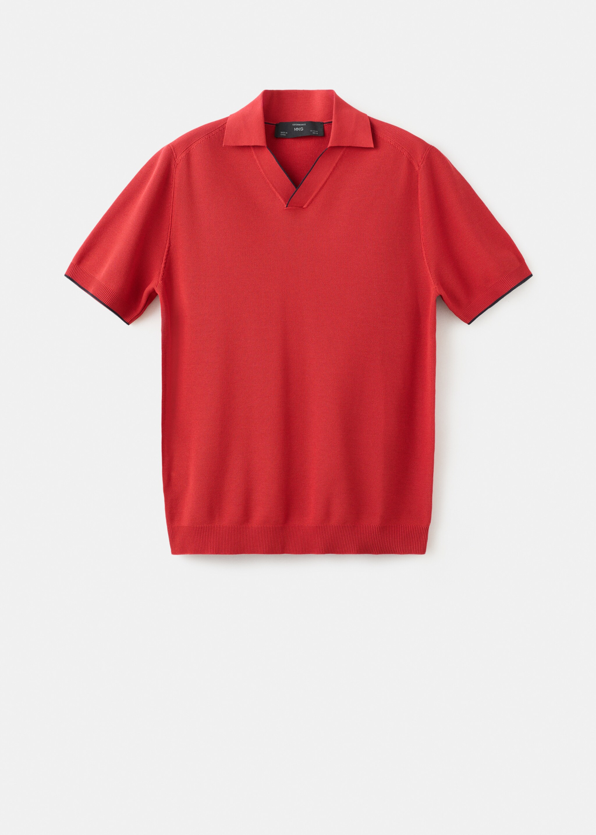 Contrasting knitted polo shirt - Article without model, Red. Ref: 27027918-00.