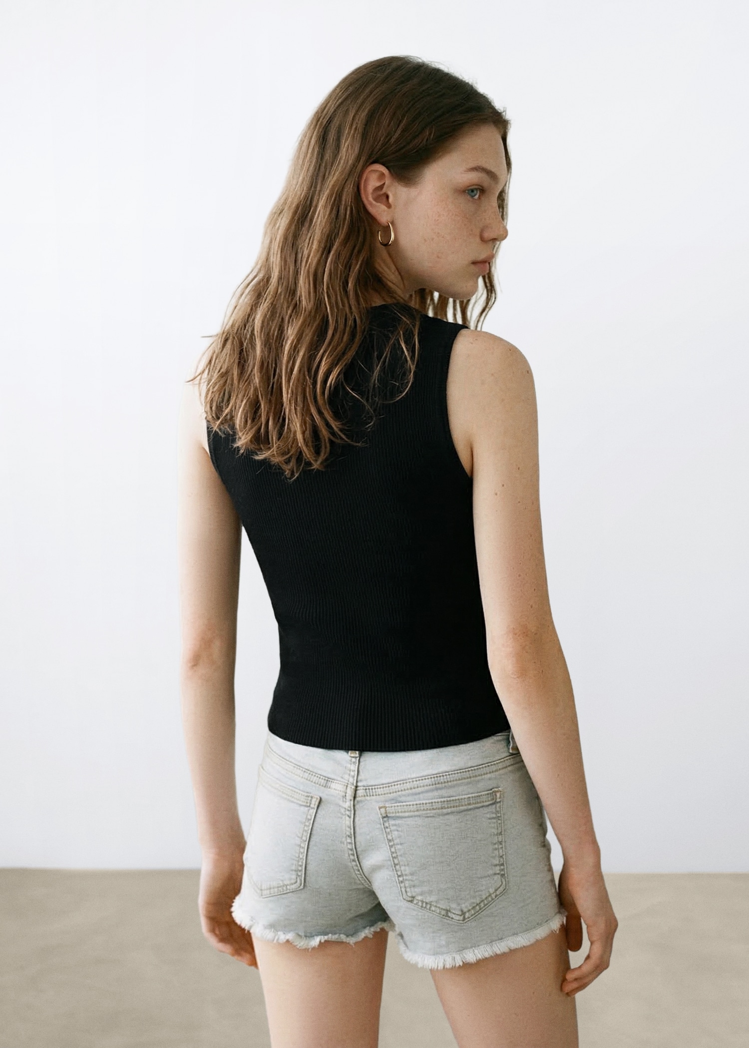 Débardeur en maille côtelée - Verso de l’article