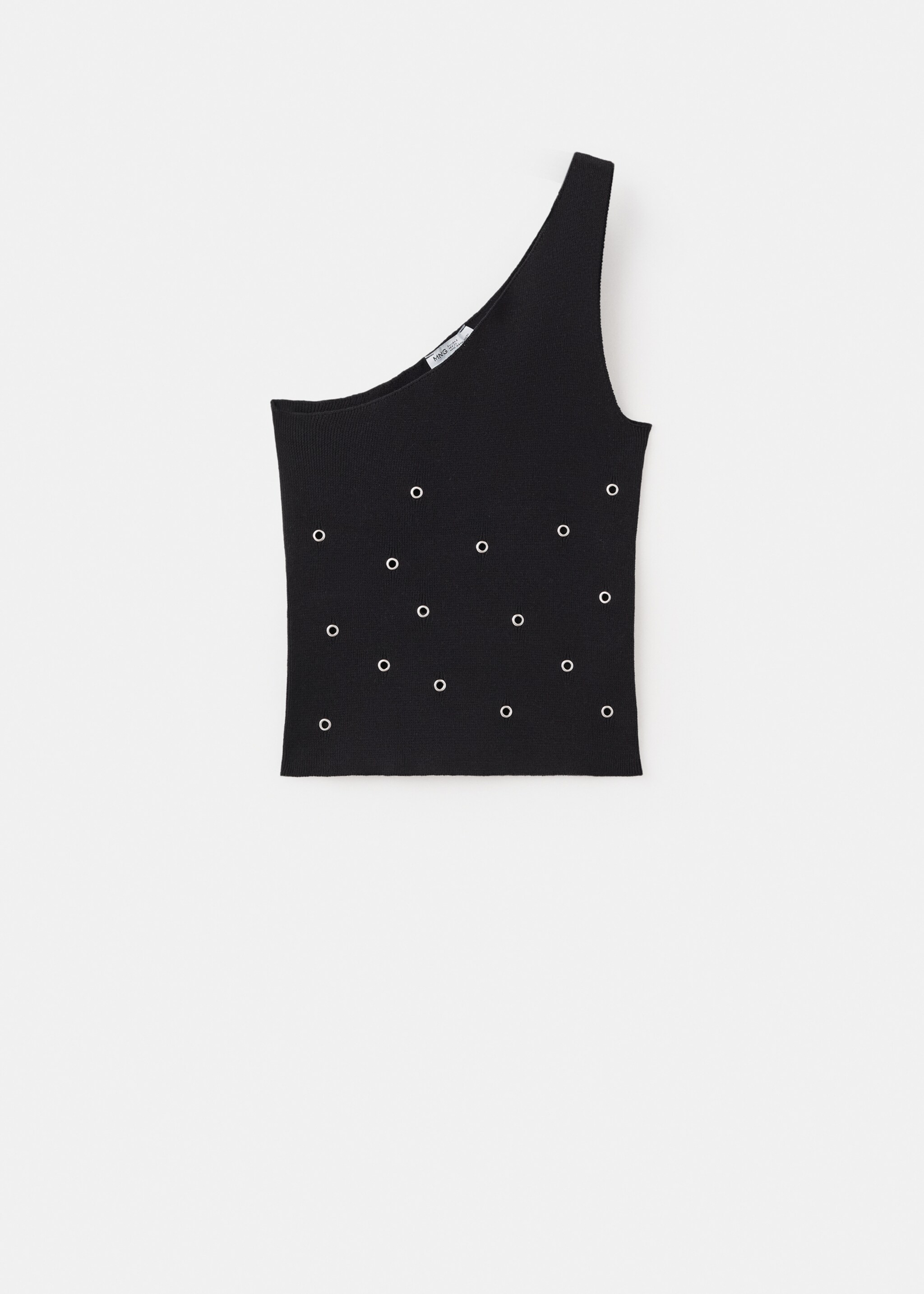 Cotton top with stud detail - Article without model, Black. Ref: 27027921-00.