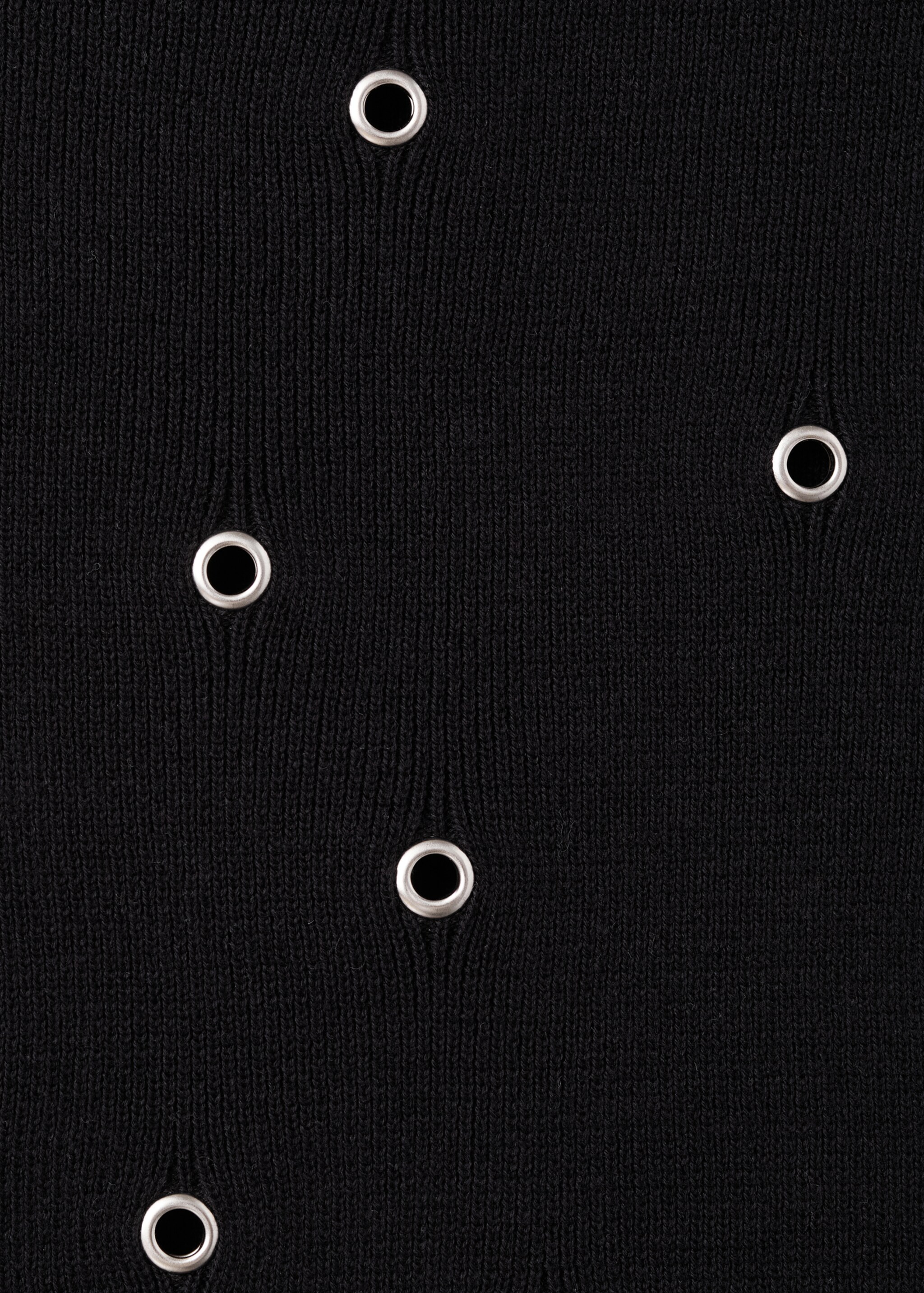 Cotton top with stud detail - Details of the article 8, Black. Ref: 27027921-00.