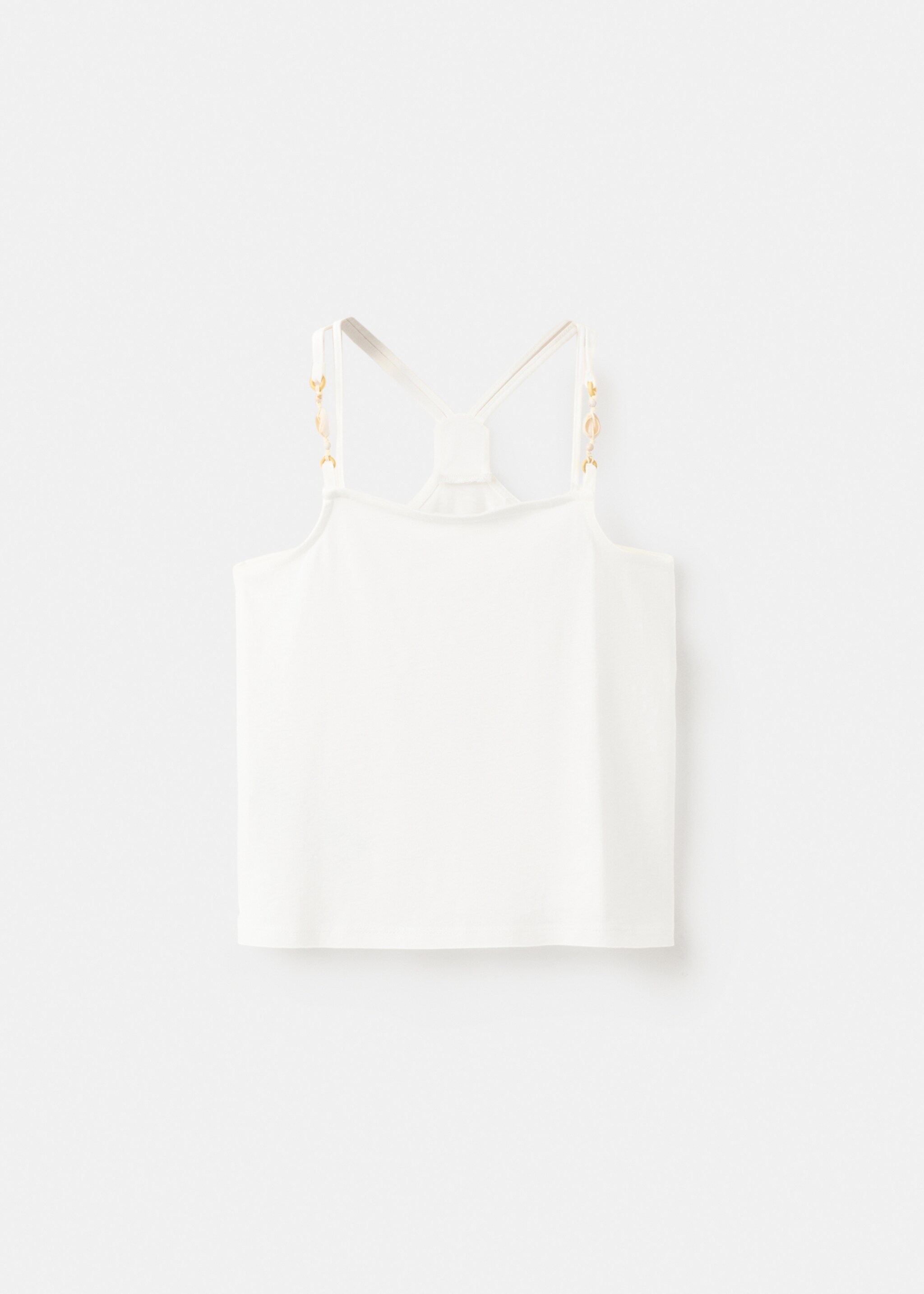 Shell detail vest top - Article without model, Off White. Ref: 27027928-00.