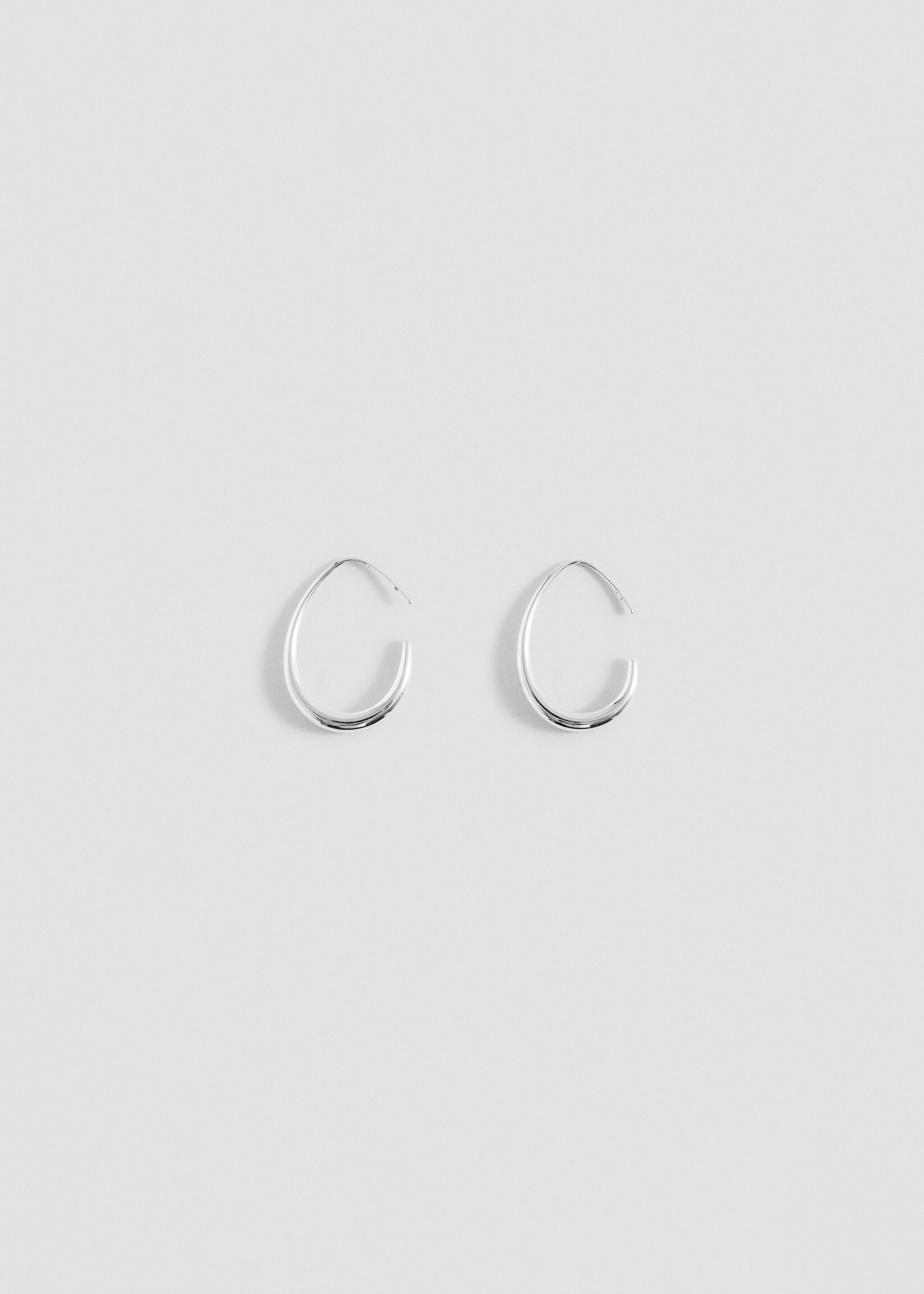 Oval hoop earrings - Article without model, Silver. Ref: 27027931-00.