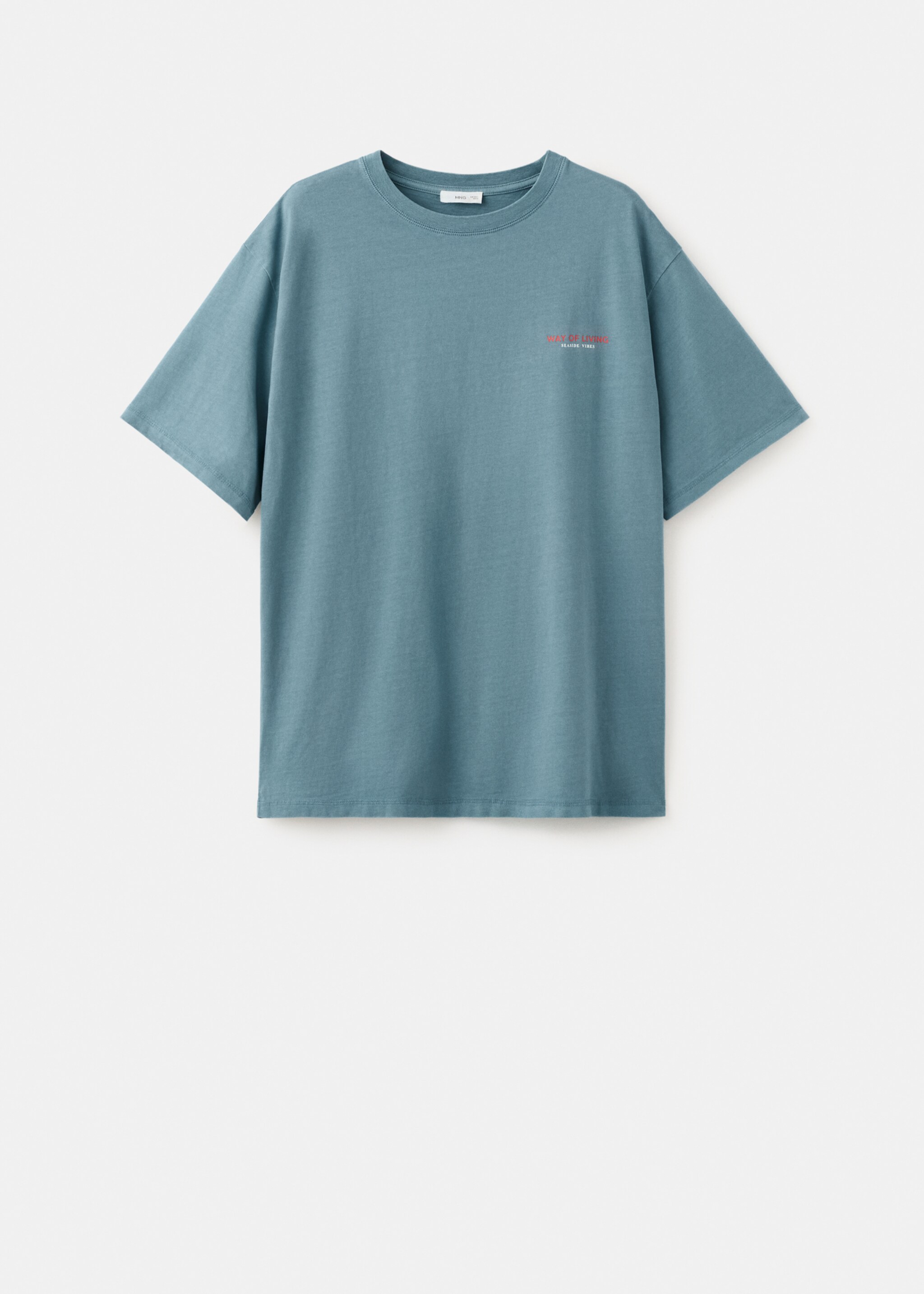 Short-sleeved printed t-shirt - Article without model, Blue. Ref: 27027934-00.