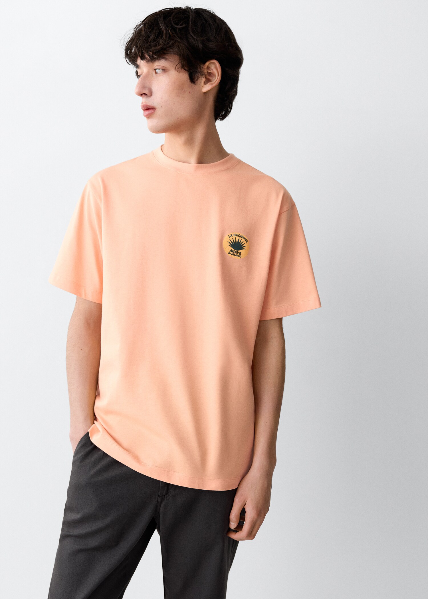 Printed cotton-blend t-shirt - Medium plane