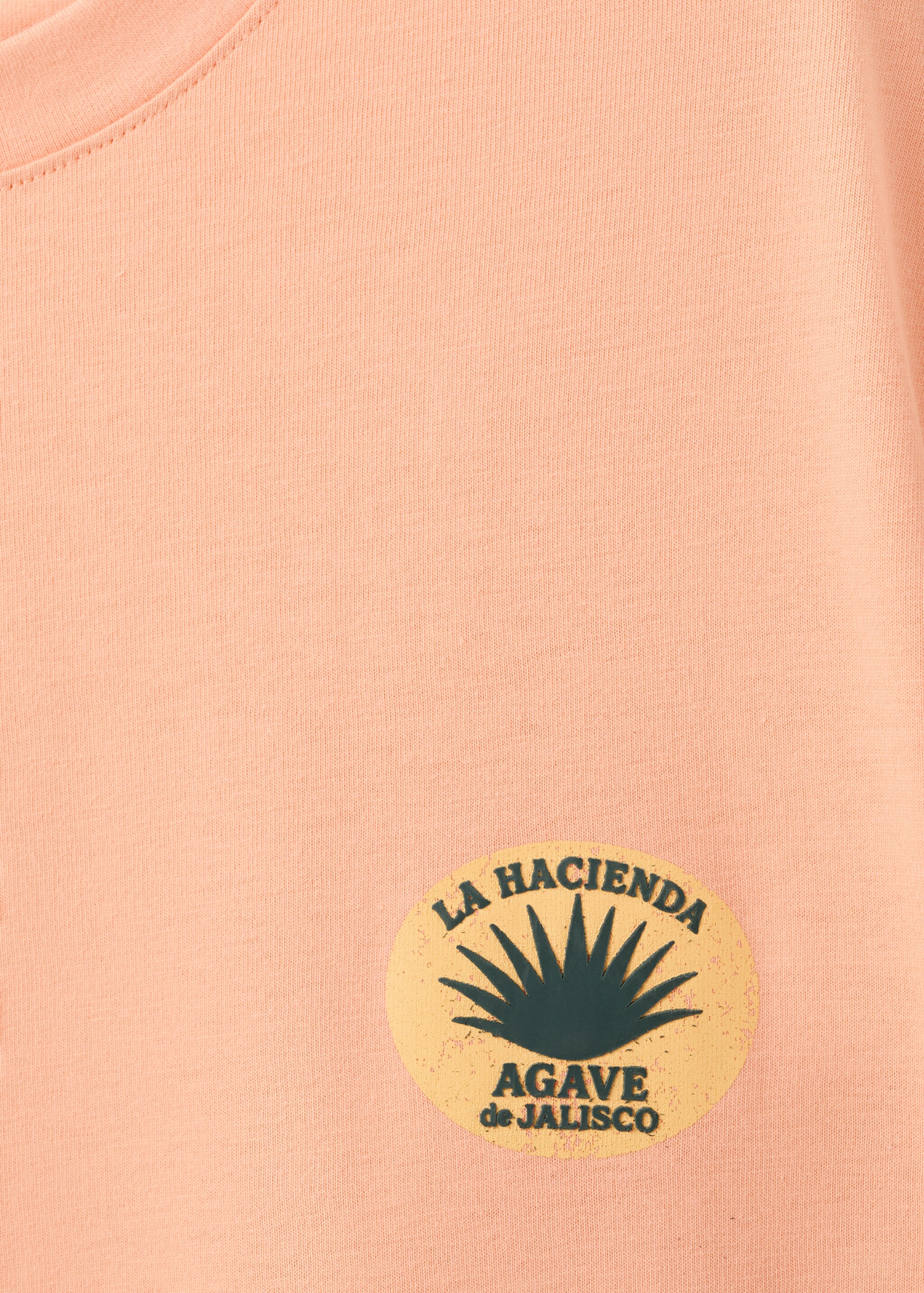 Printed cotton-blend t-shirt - Details of the article 8, Orange. Ref: 27027939-00.