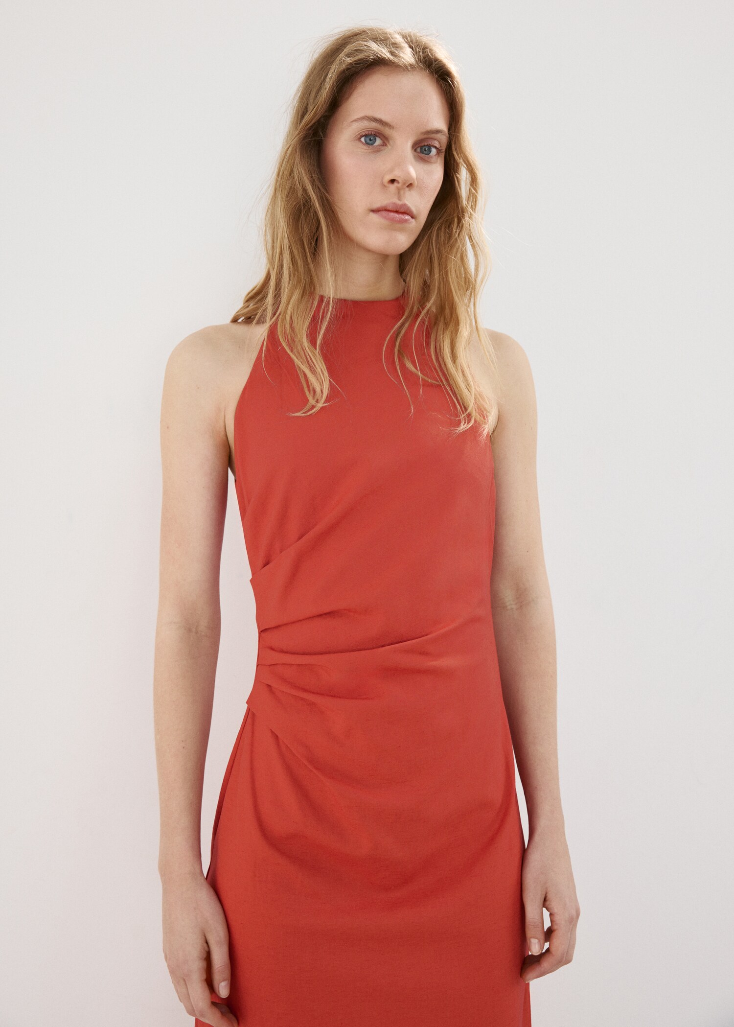 Draped midi-dress - Medium plane