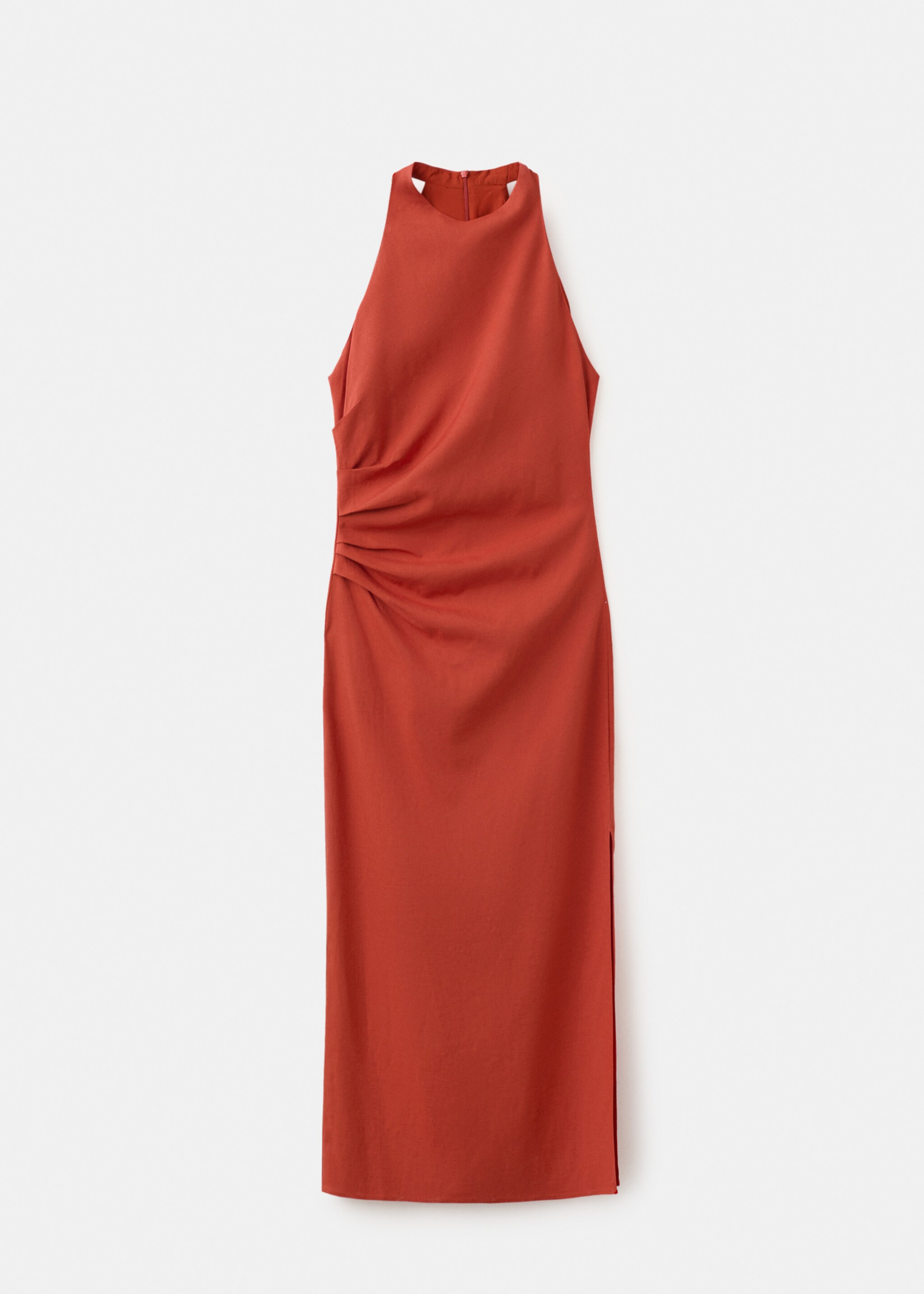 Draped midi-dress - Article without model, Orange. Ref: 27027942-00.