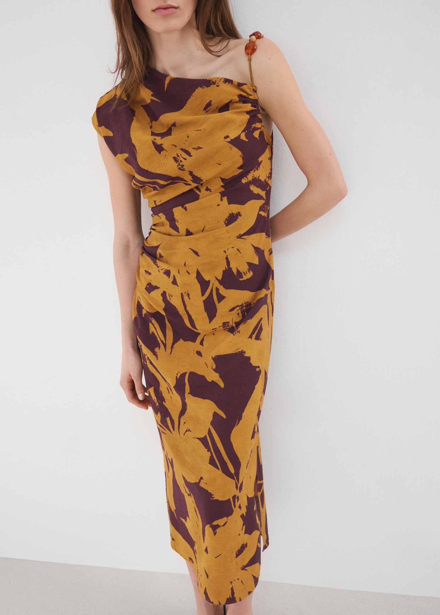 Printed asymmetrical dress - Medium plane
