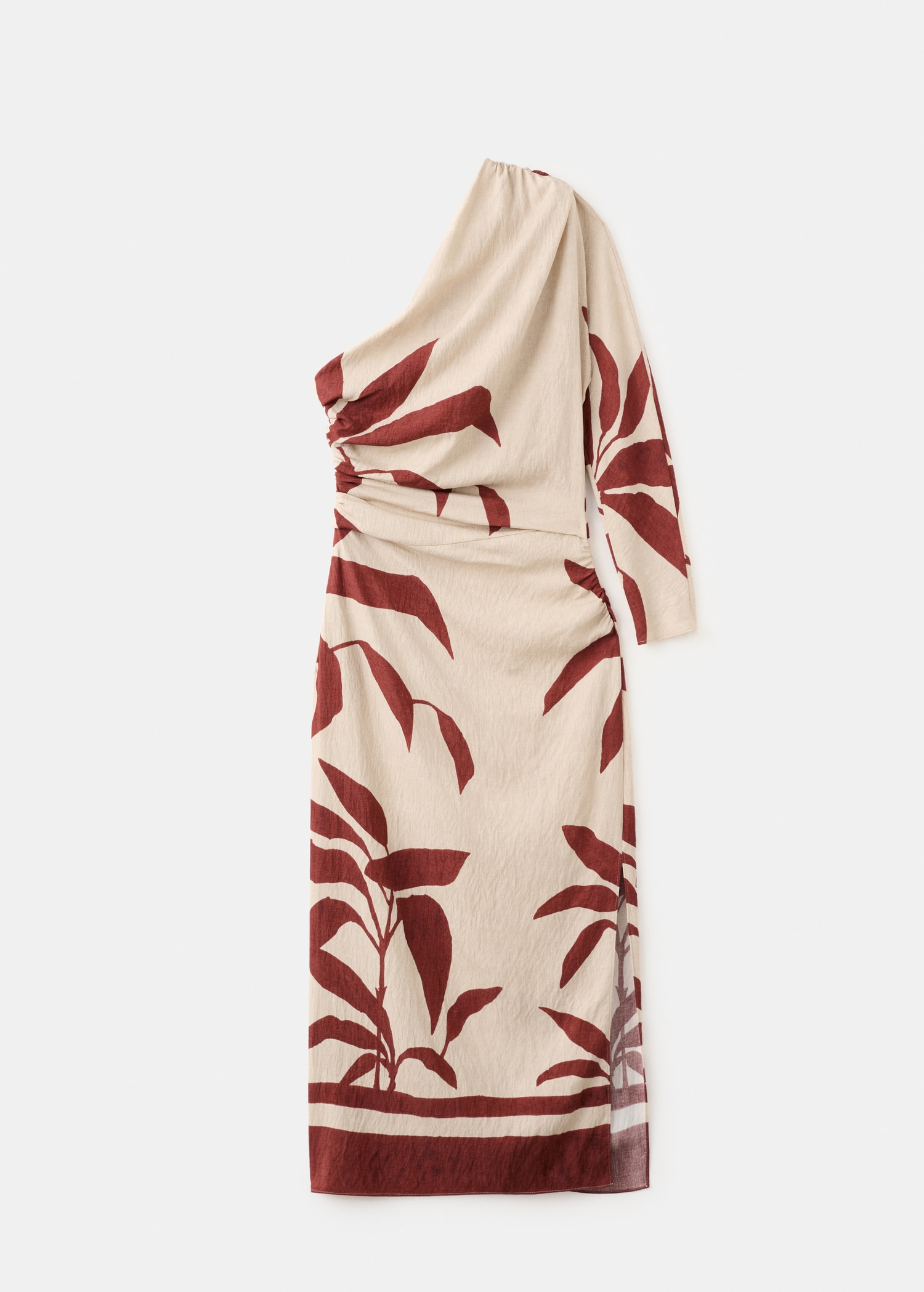 Asymmetrical dress with gathered body - Article without model