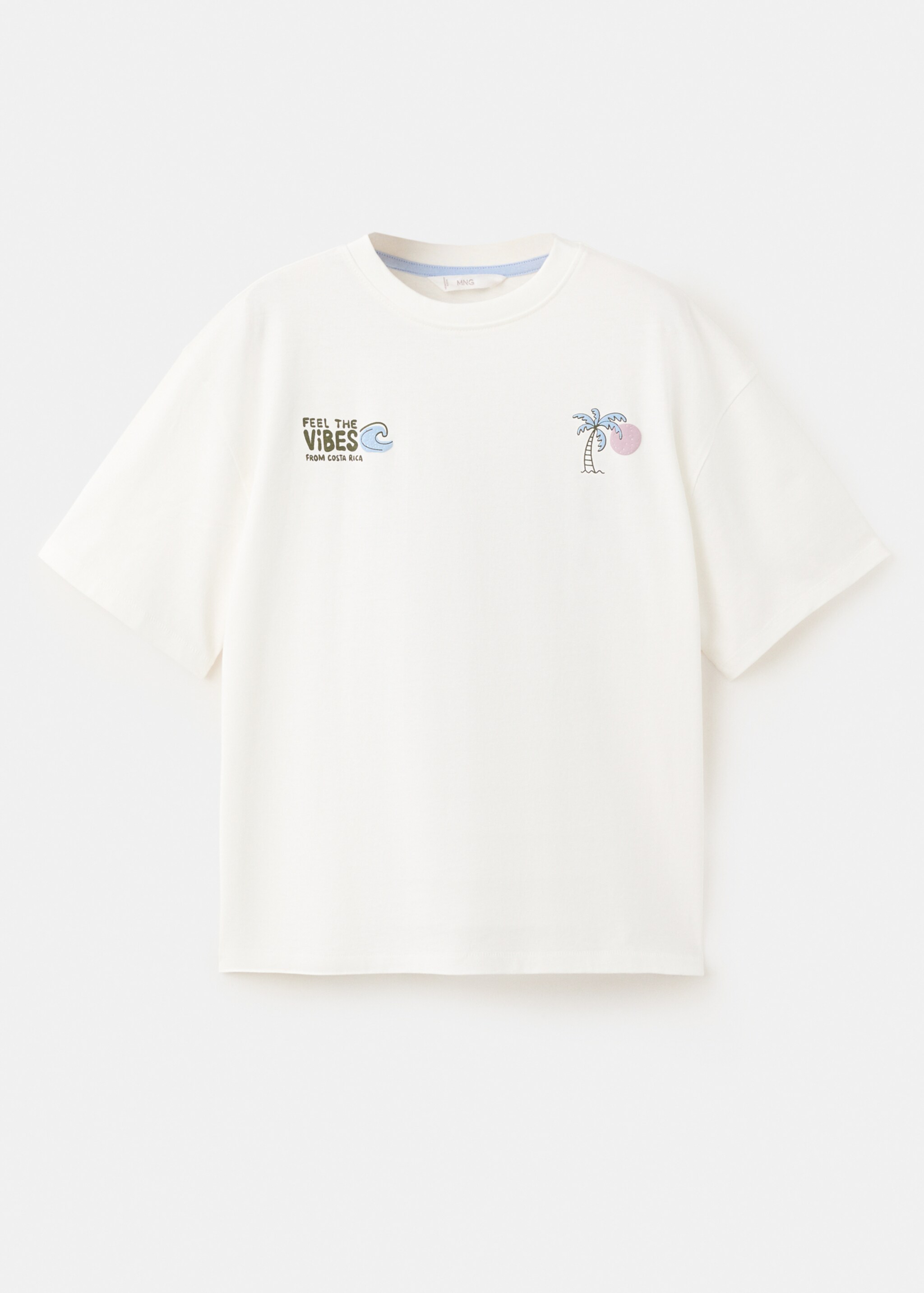 T-shirt en coton imprimé - Article sans modèle, Blanc cassé. Ref: 27028270-00.