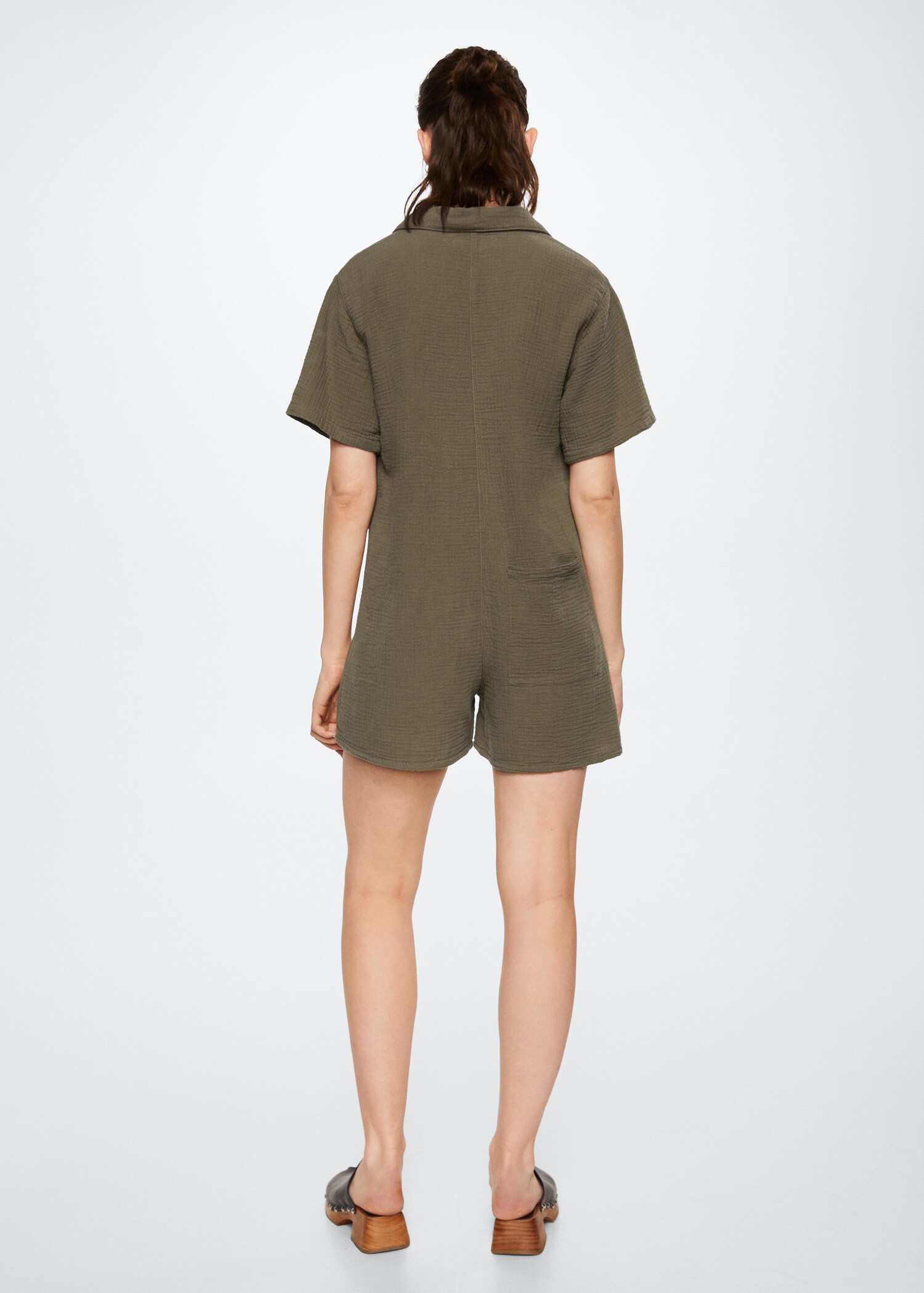 Cotton cheesecloth jumpsuit - Reverse of the article