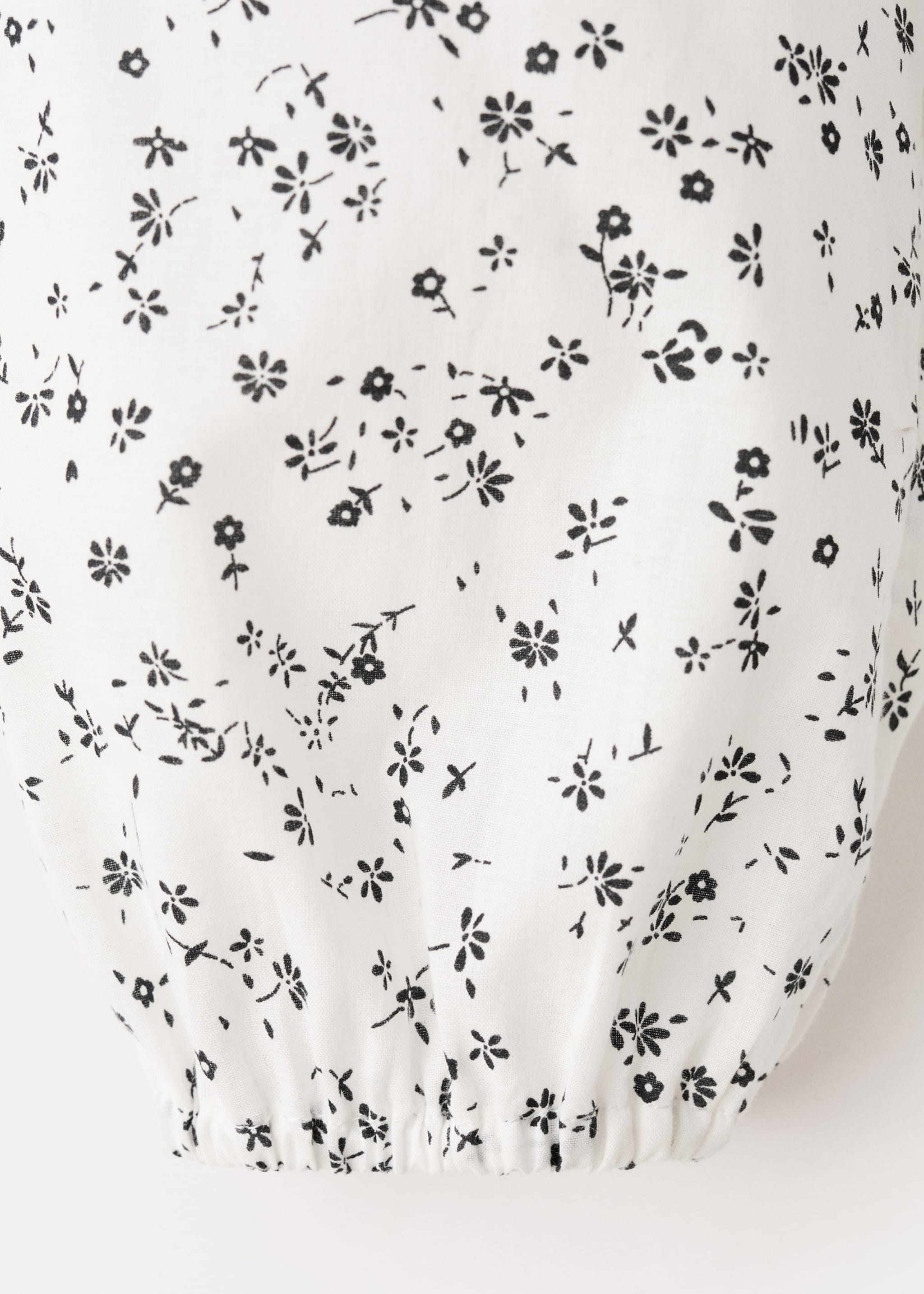 Floral cotton blouse - Details of the article 8, White. Ref: 27031175-00.