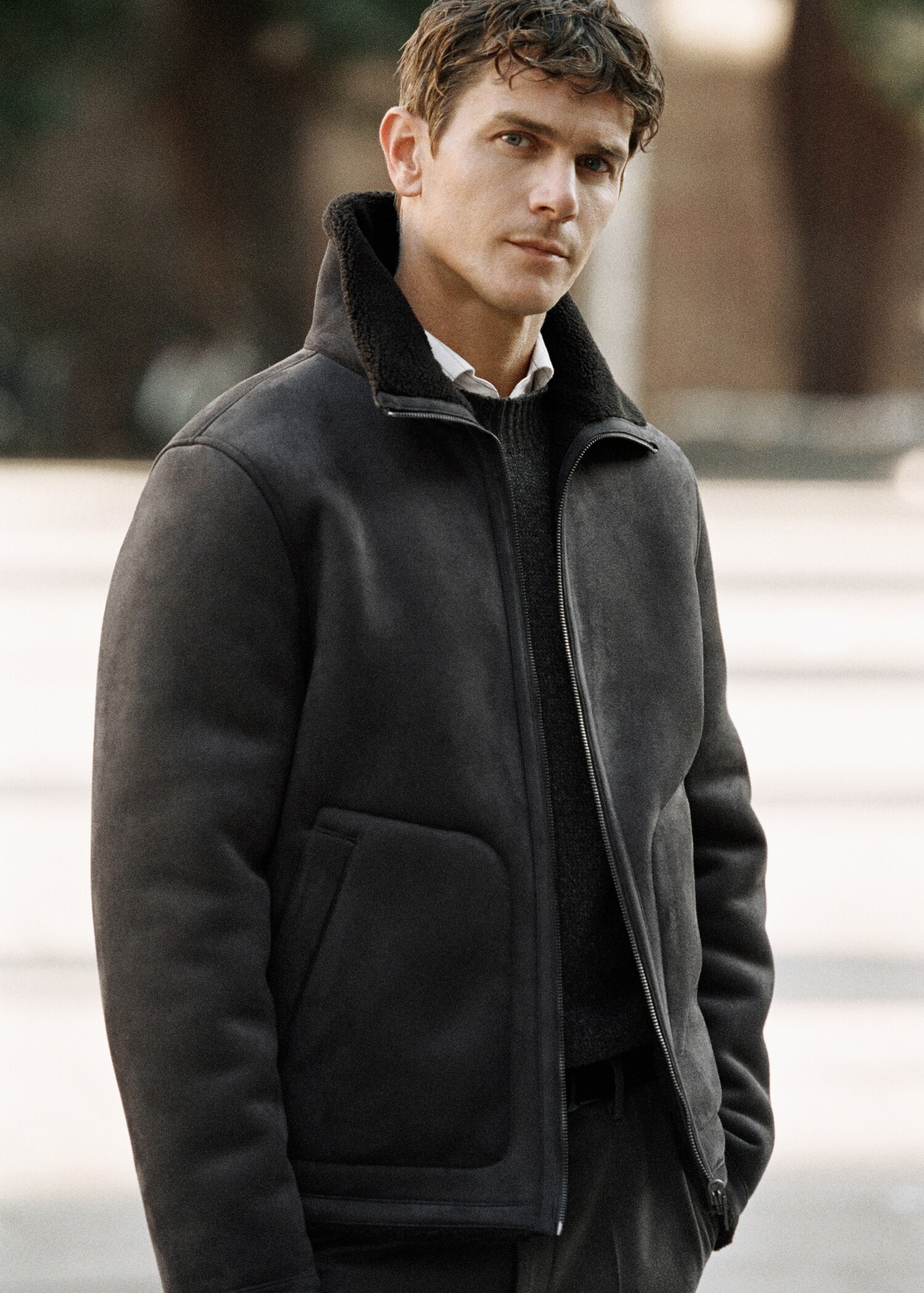 Shearling-lined faux-leather jacket - Details of the article 5