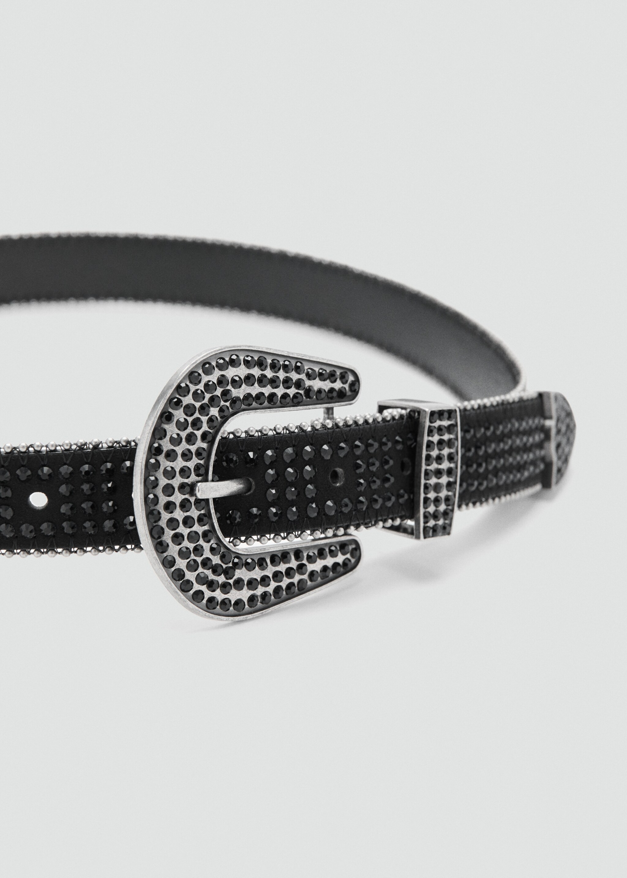 Rhinestone belt - Medium plane, Black. Ref: 27031183-00.
