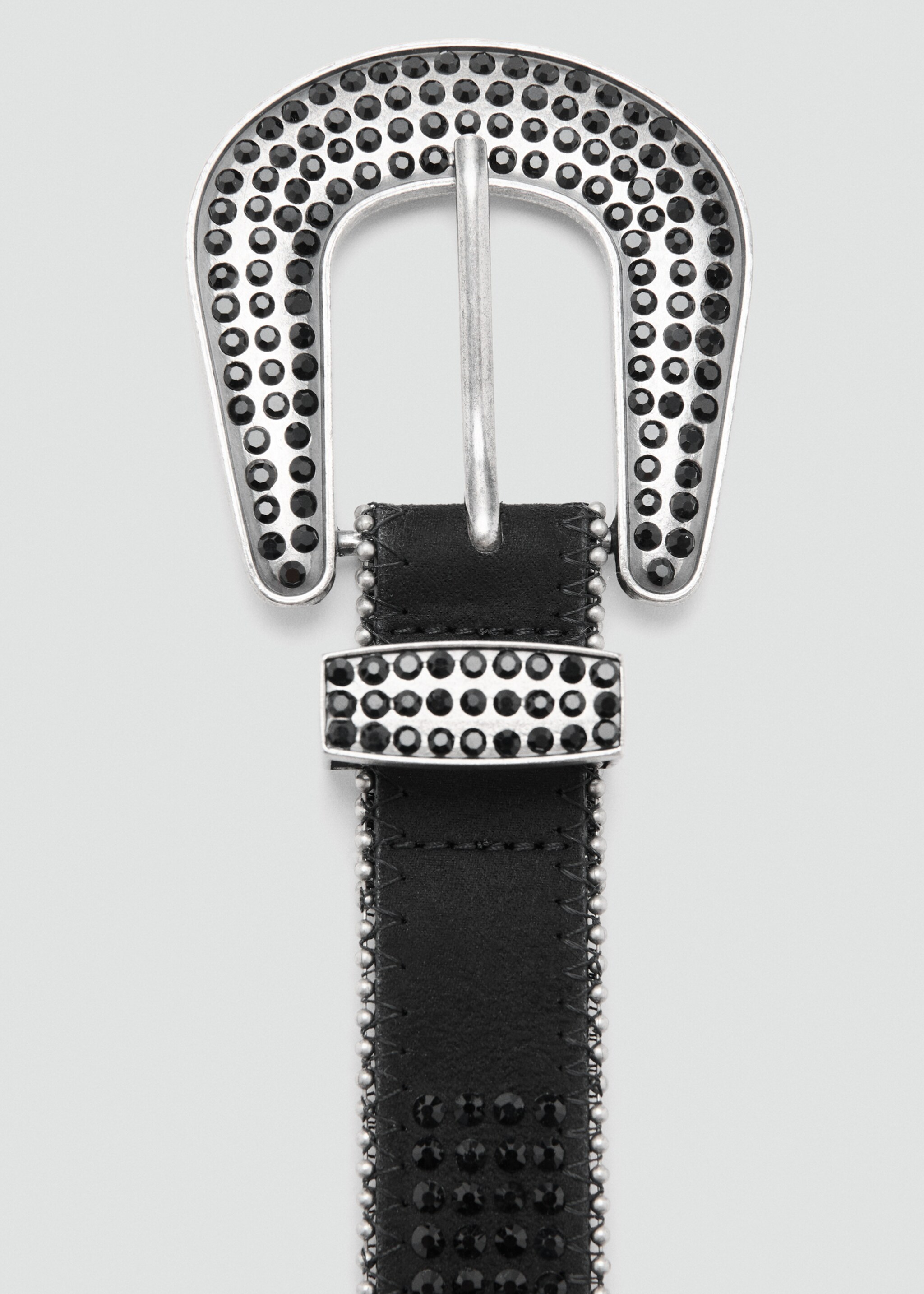 Rhinestone belt - Details of the article 1, Black. Ref: 27031183-00.