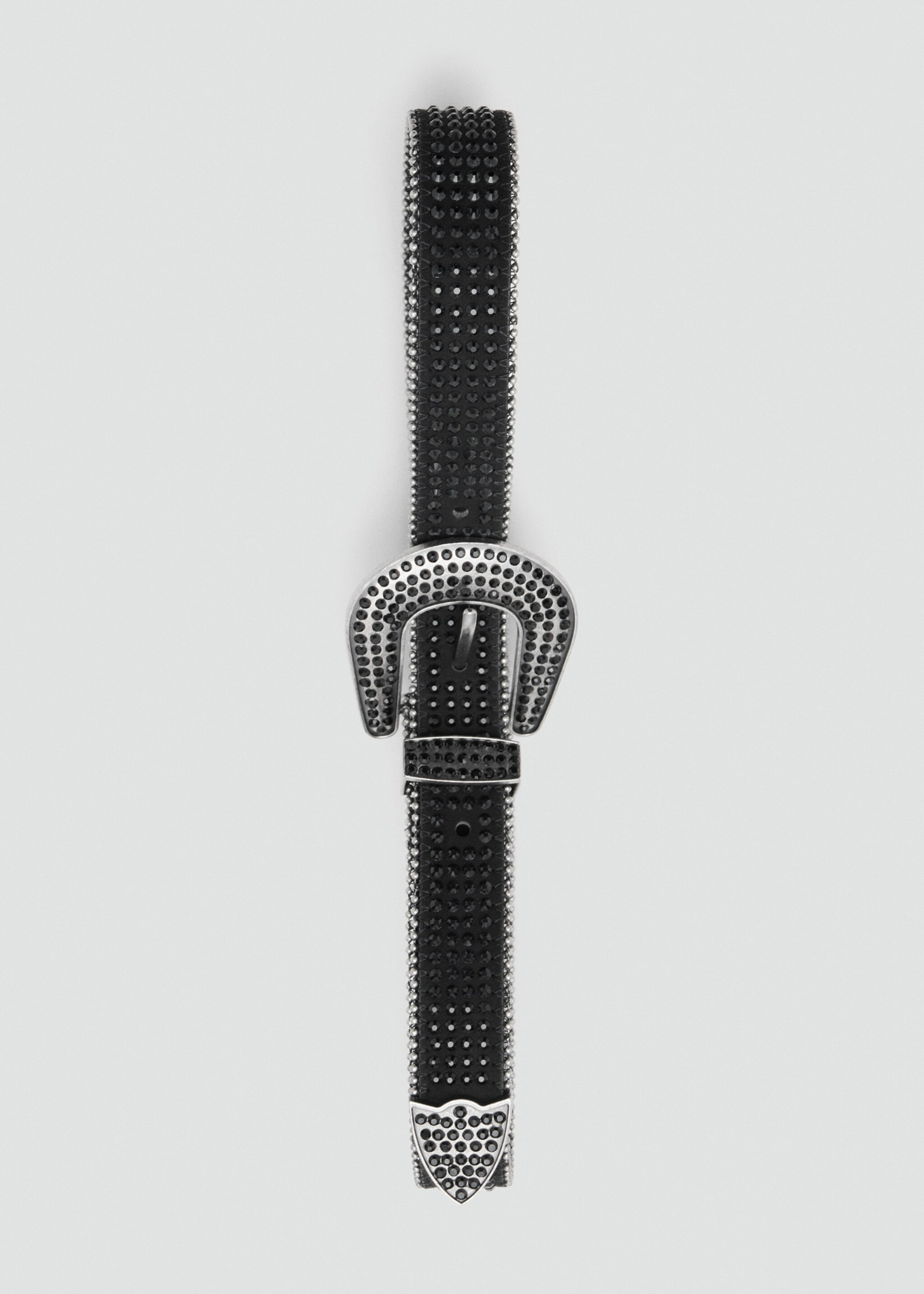 Rhinestone belt - Details of the article 2, Black. Ref: 27031183-00.