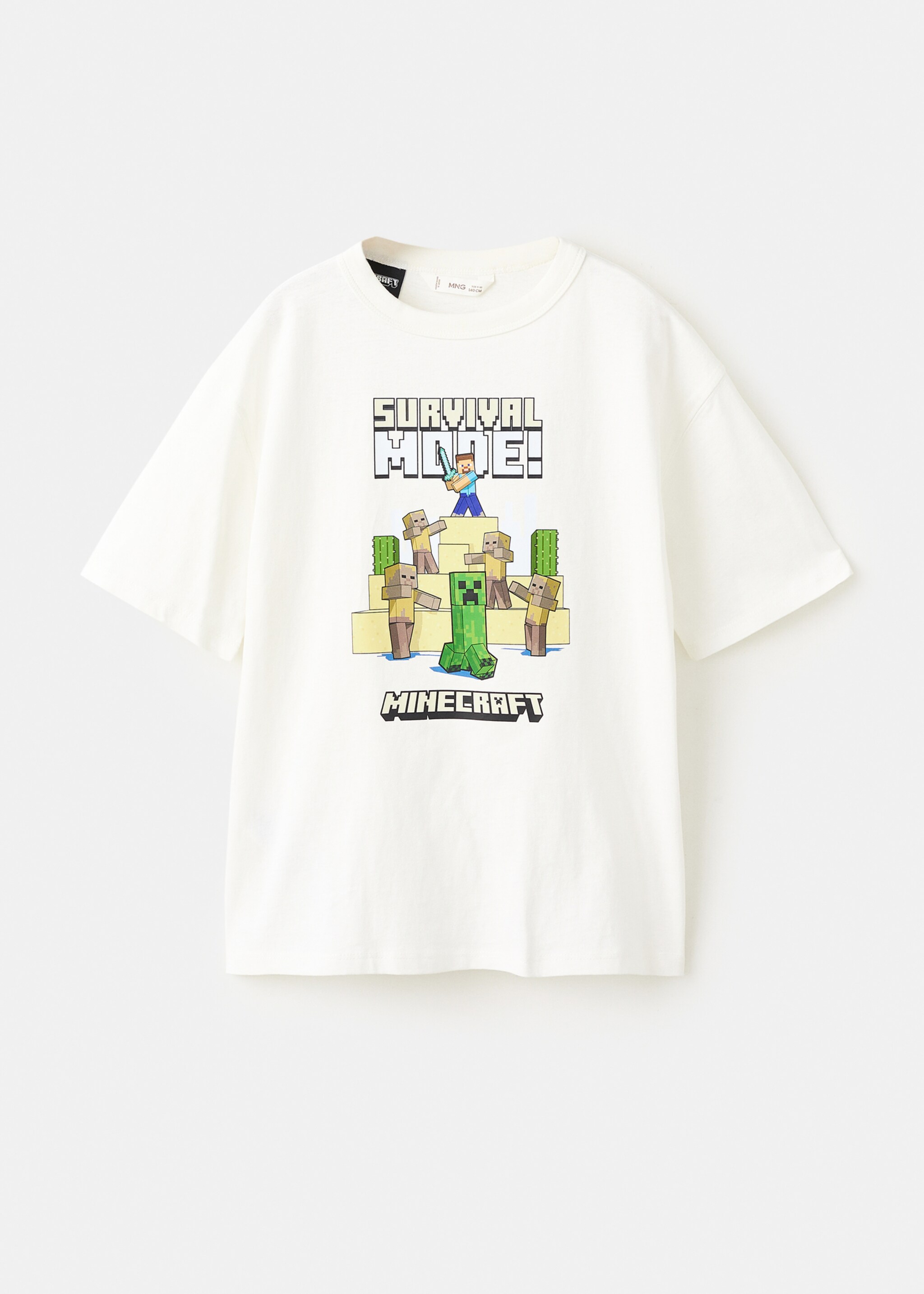 Minecraft cotton t-shirt - Article without model, Off White. Ref: 27031186-00.