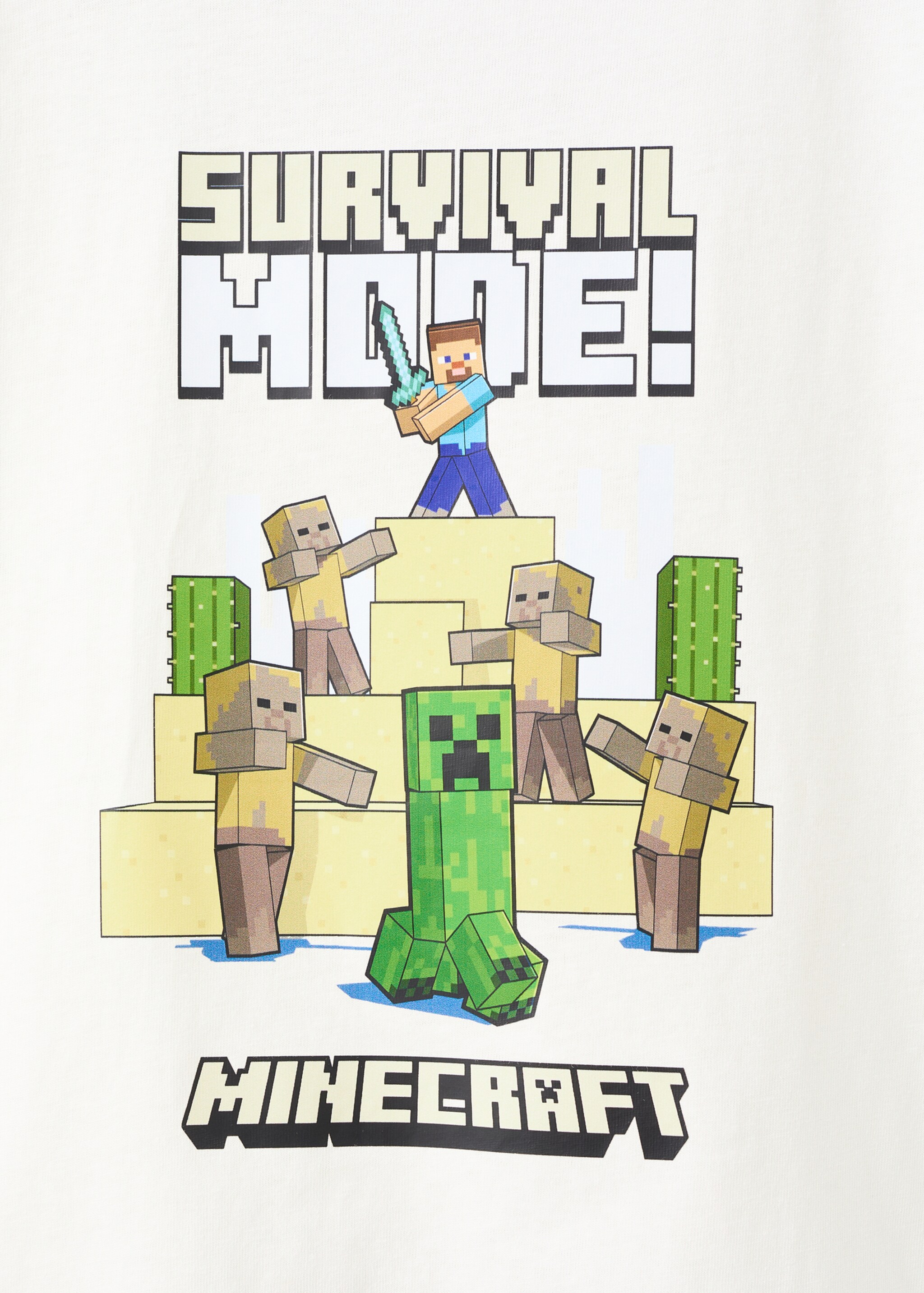 Minecraft cotton t-shirt - Details of the article 8, Off White. Ref: 27031186-00.
