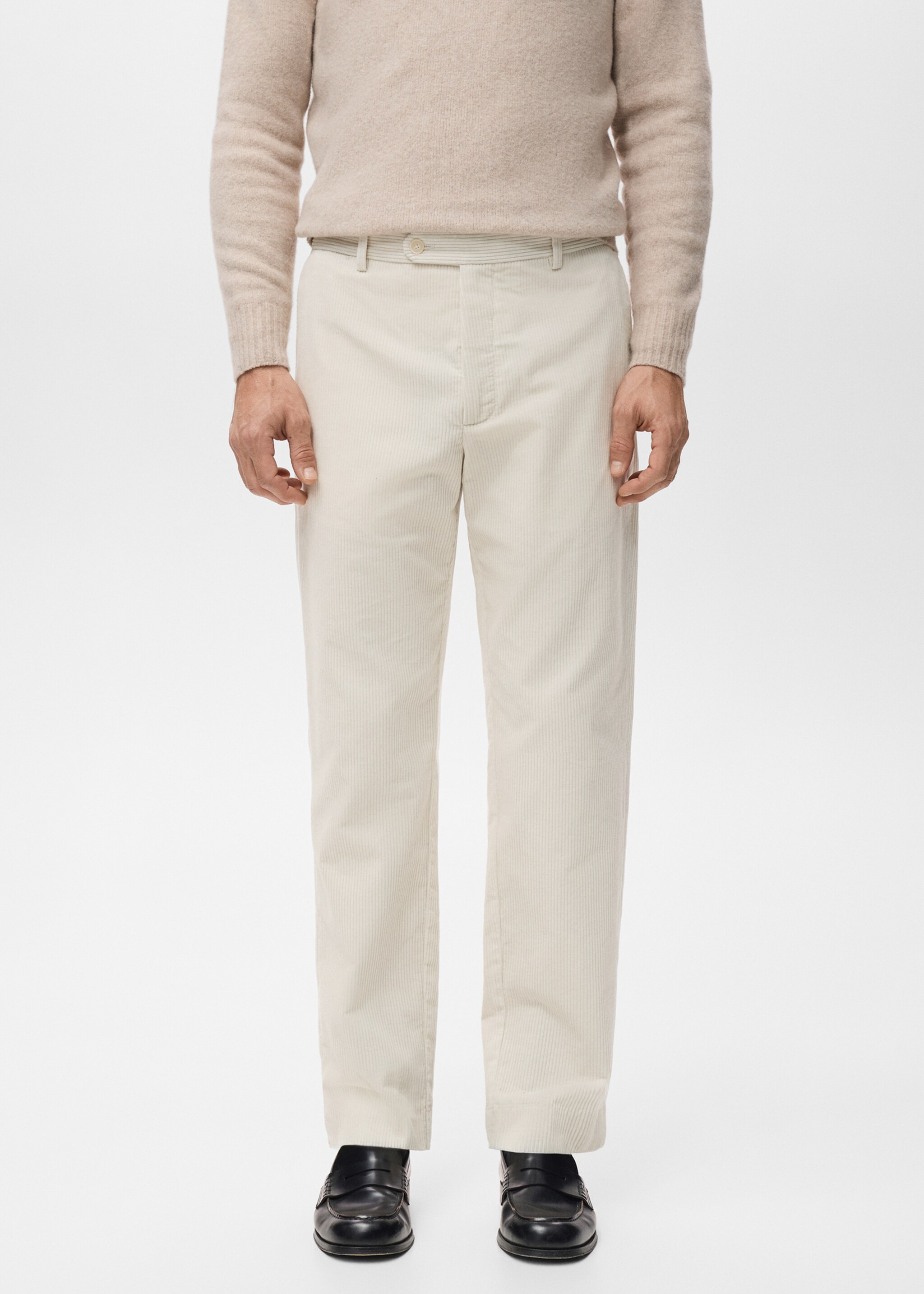 Pantalon pierre - Plano medio, Blanco roto. Ref: 27031188-00.