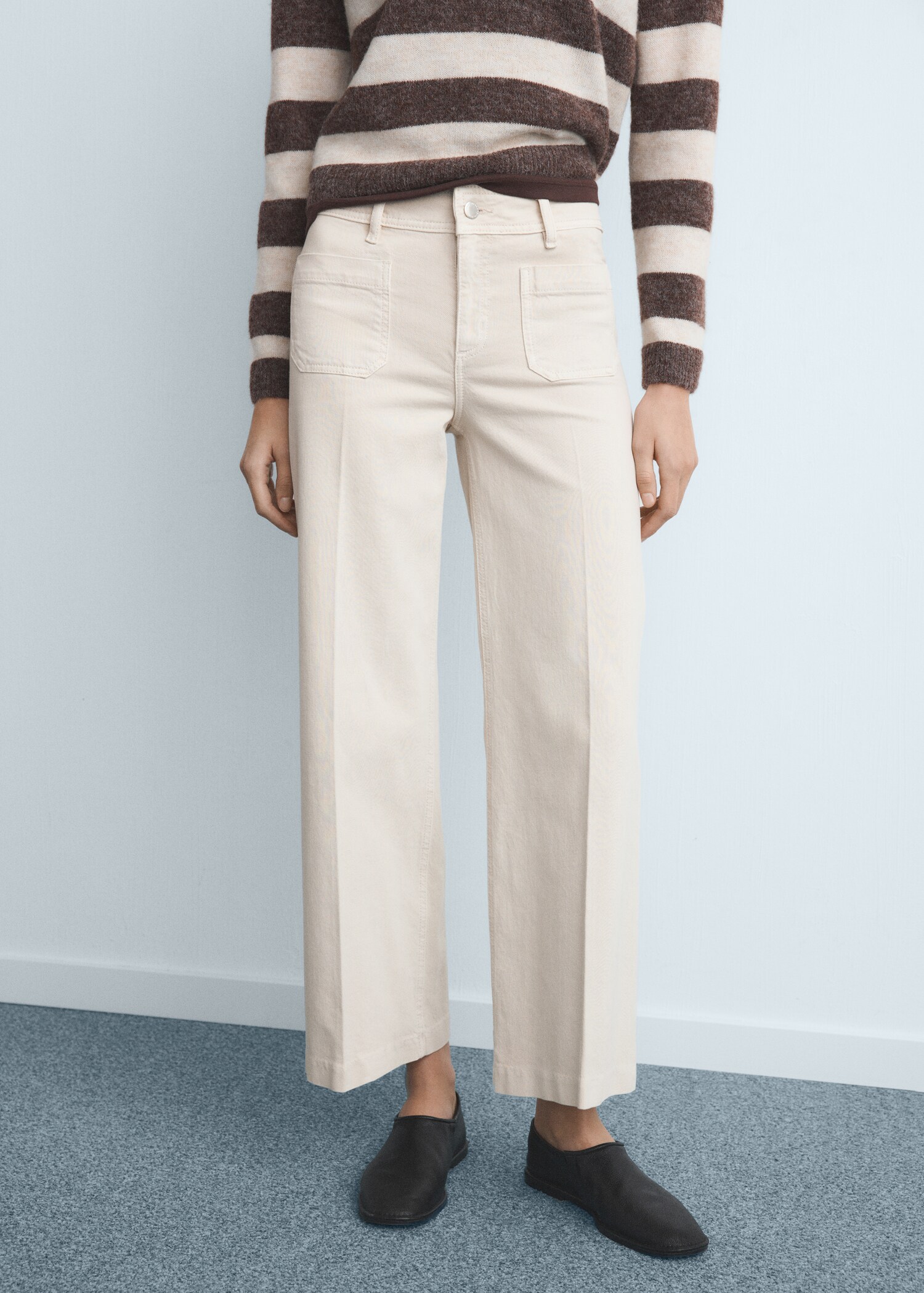 Wide-leg jeans with pockets - Medium plane