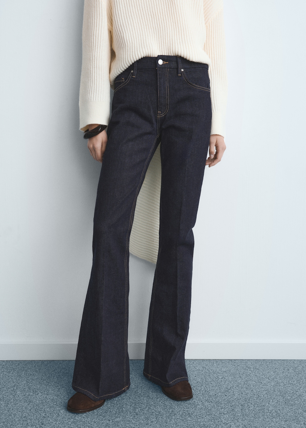 Mango Violet flared high-rise jeans