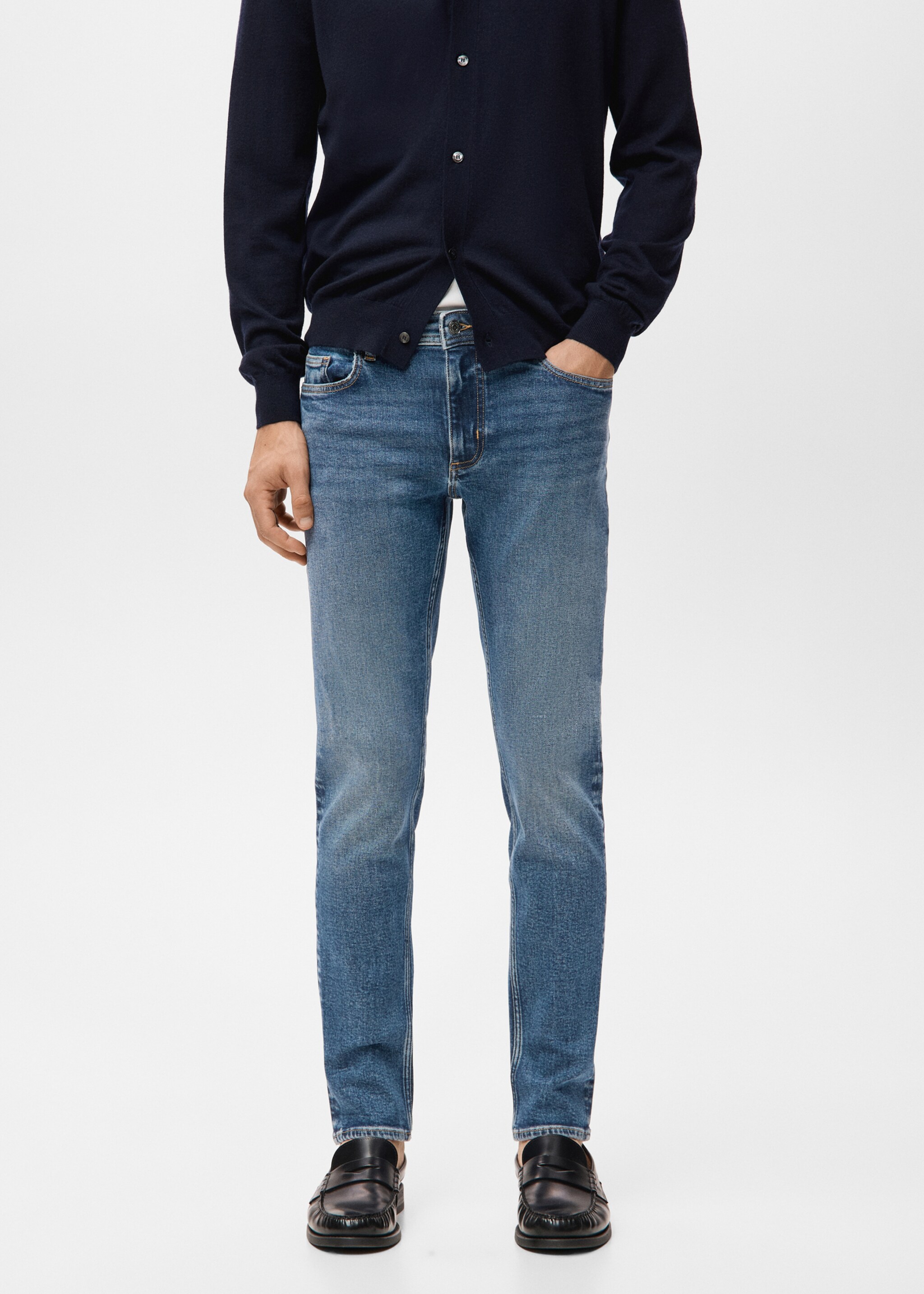 Jan slim-fit faded medium-wash Jeans - Medium plane, Medium Blue. Ref: 27031194-00.