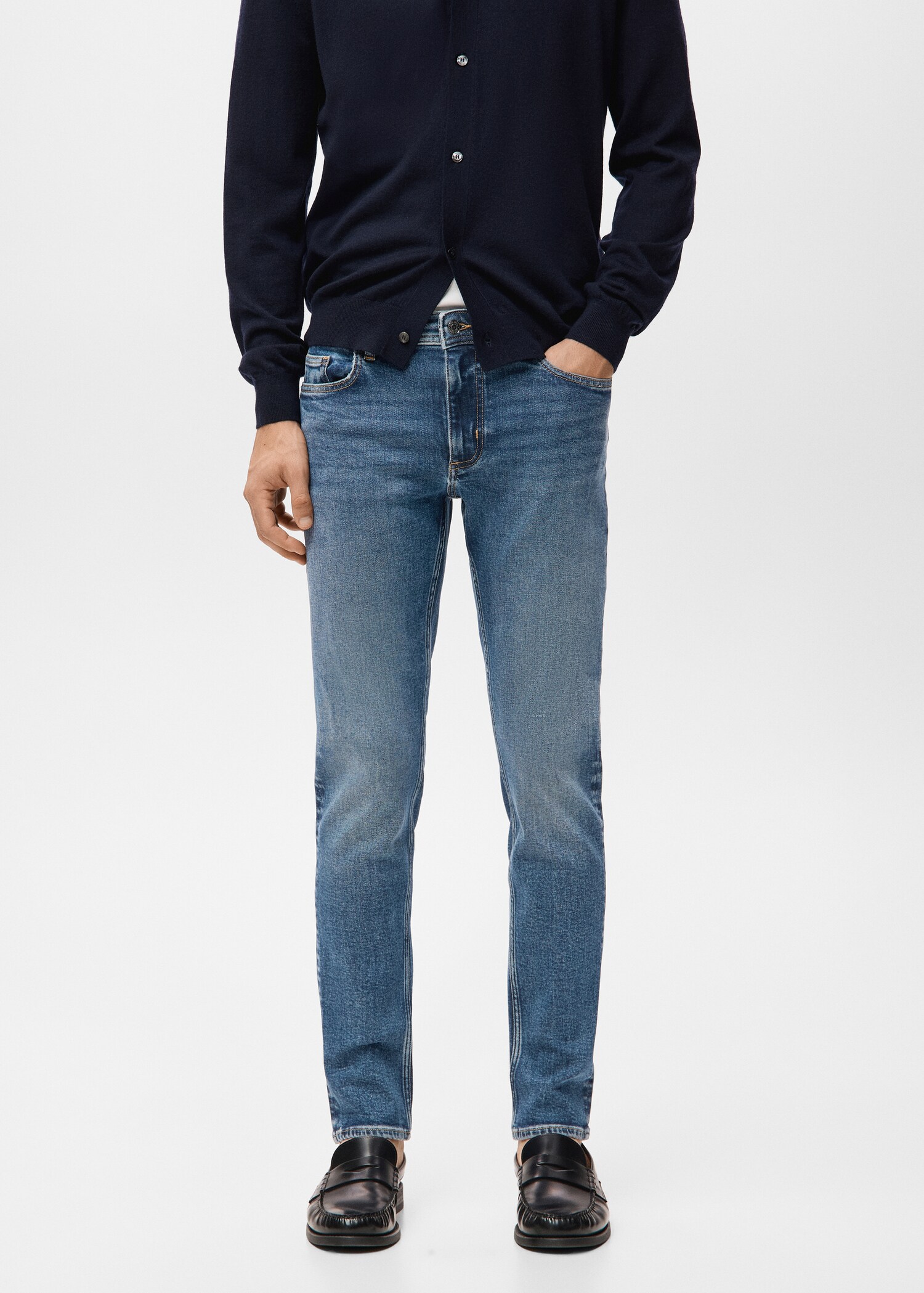 Jan slim-fit faded medium-wash Jeans - Medium plane