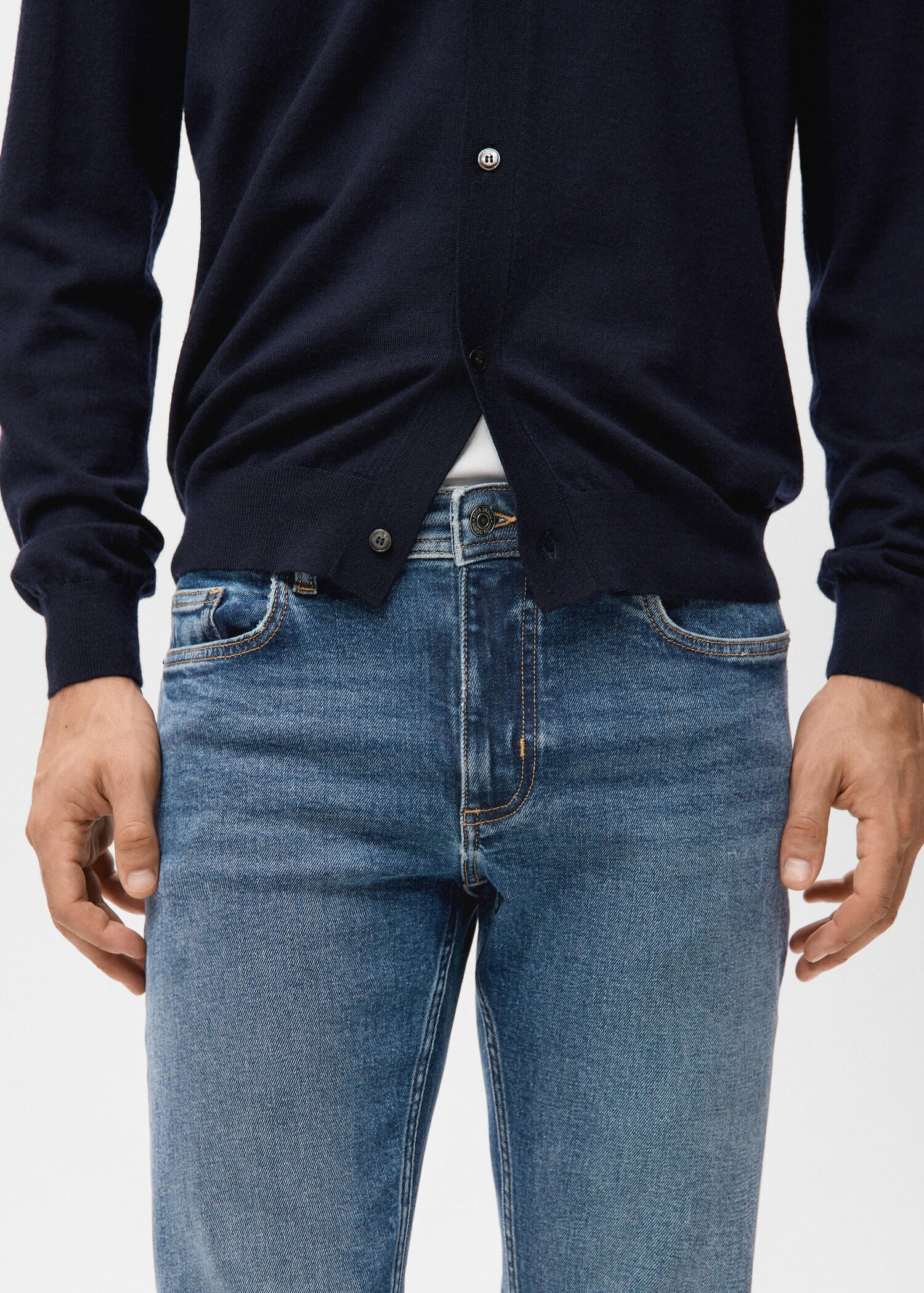 Jan slim-fit faded medium-wash Jeans - Details of the article 1