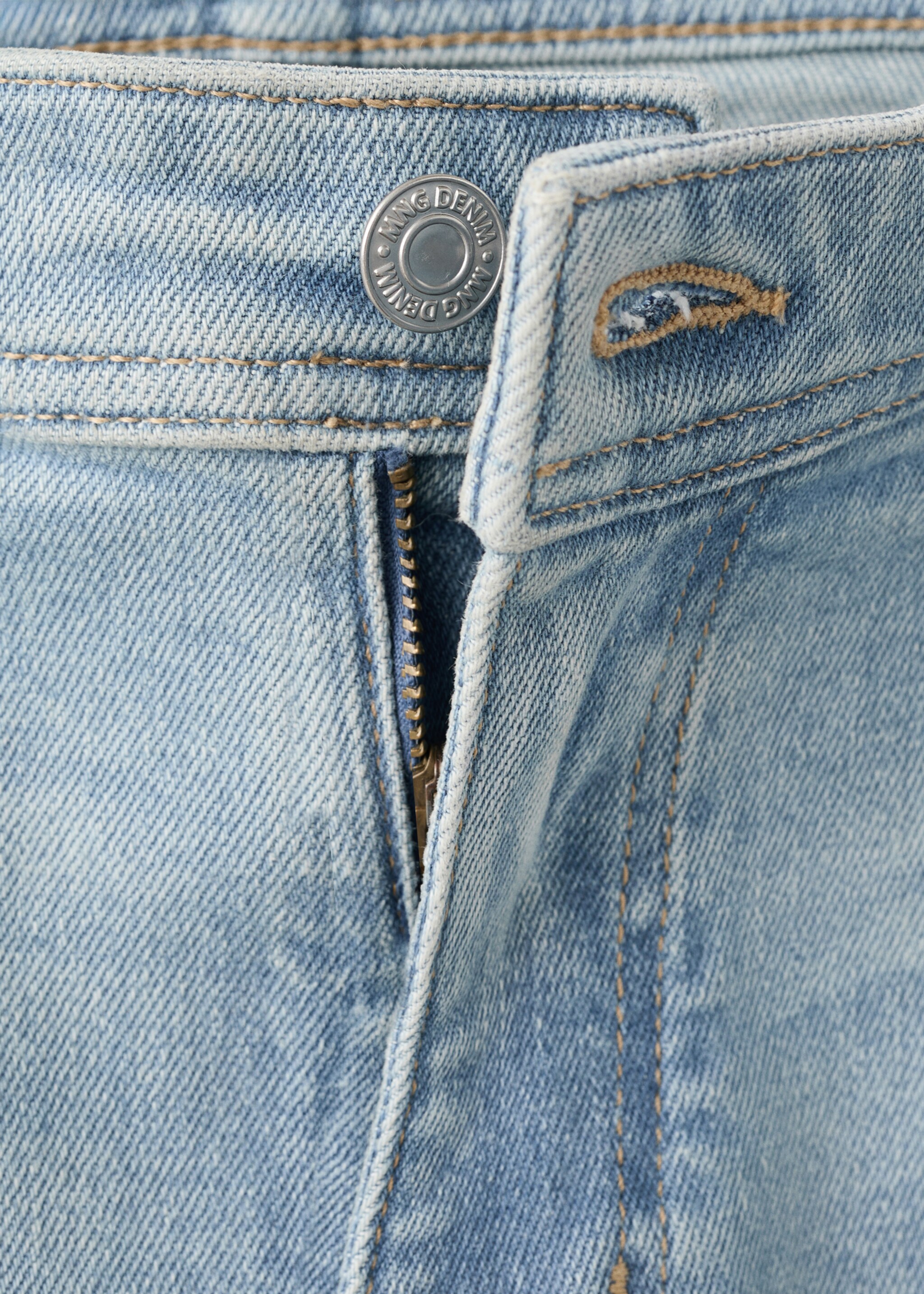 Jan slim-fit jeans with frayed effect - Details of the article 8, Light Blue. Ref: 27031195-00.