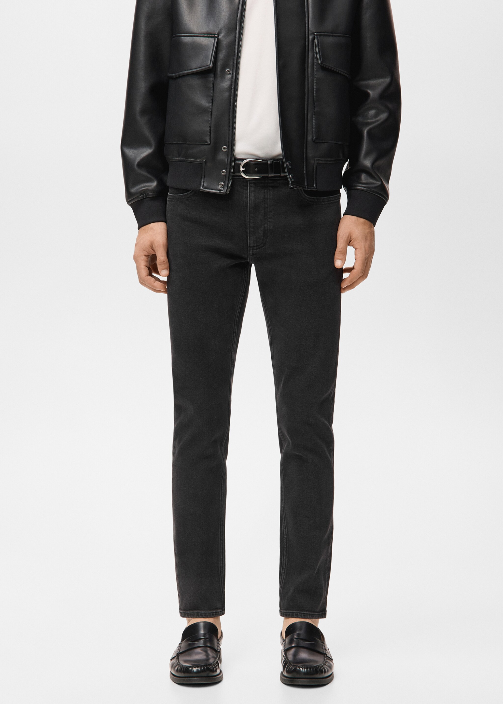 Slim fit black Jan jeans - Medium plane, Black denim. Ref: 27031196-00.