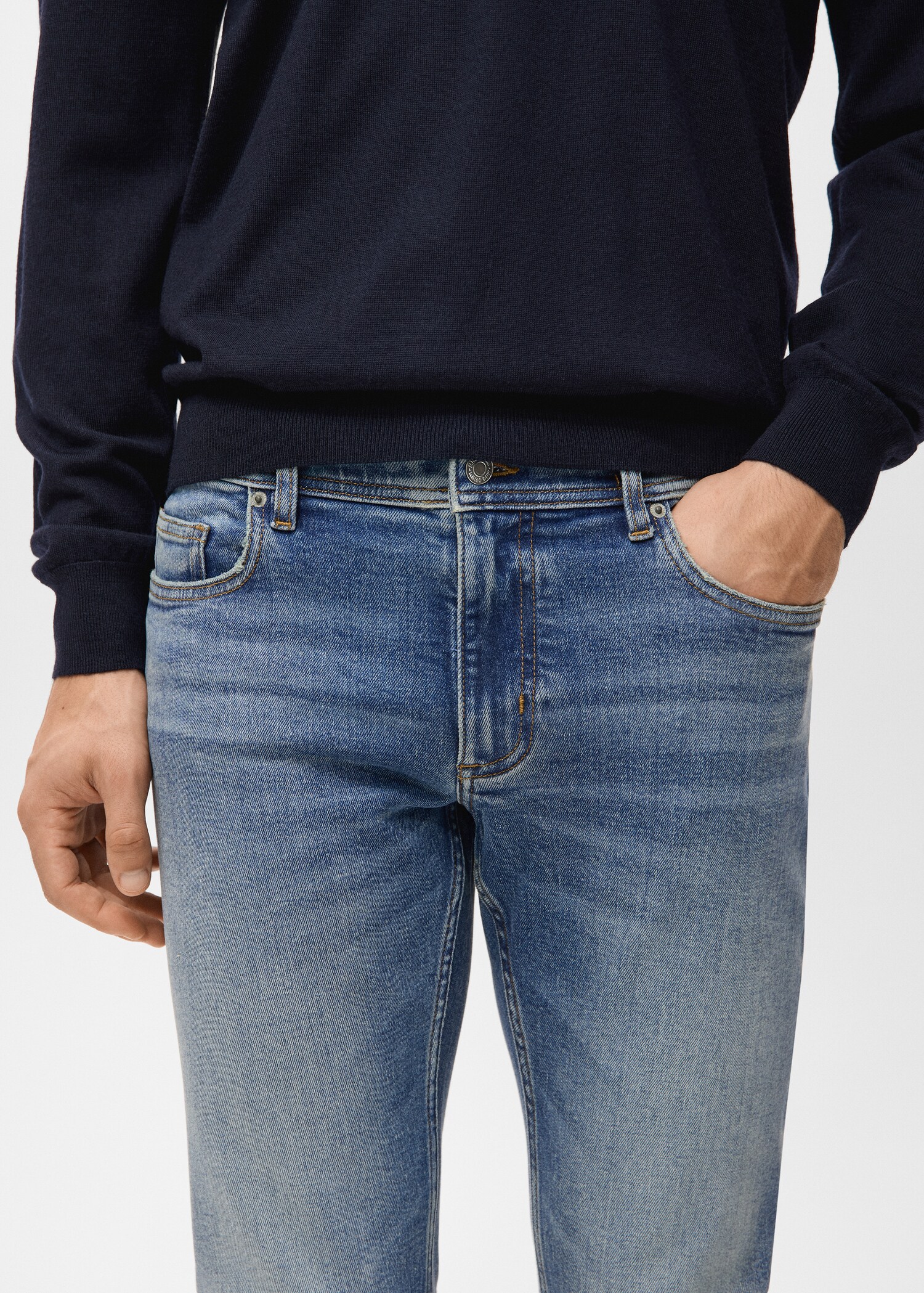 Jan slim-fit faded dark-wash jeans - Details of the article 1
