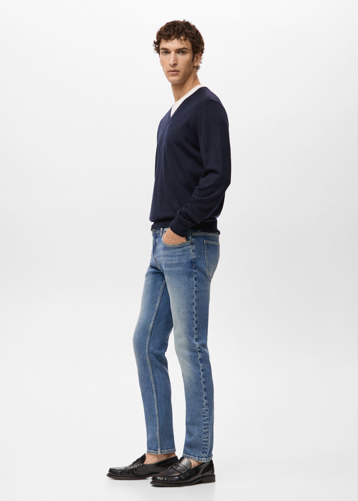 Jan slim-fit faded dark-wash jeans - Details of the article 2
