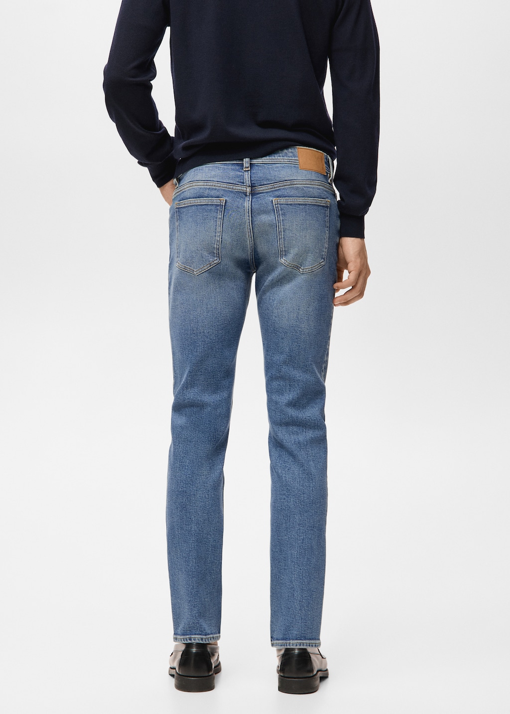 Jan slim-fit faded dark-wash jeans