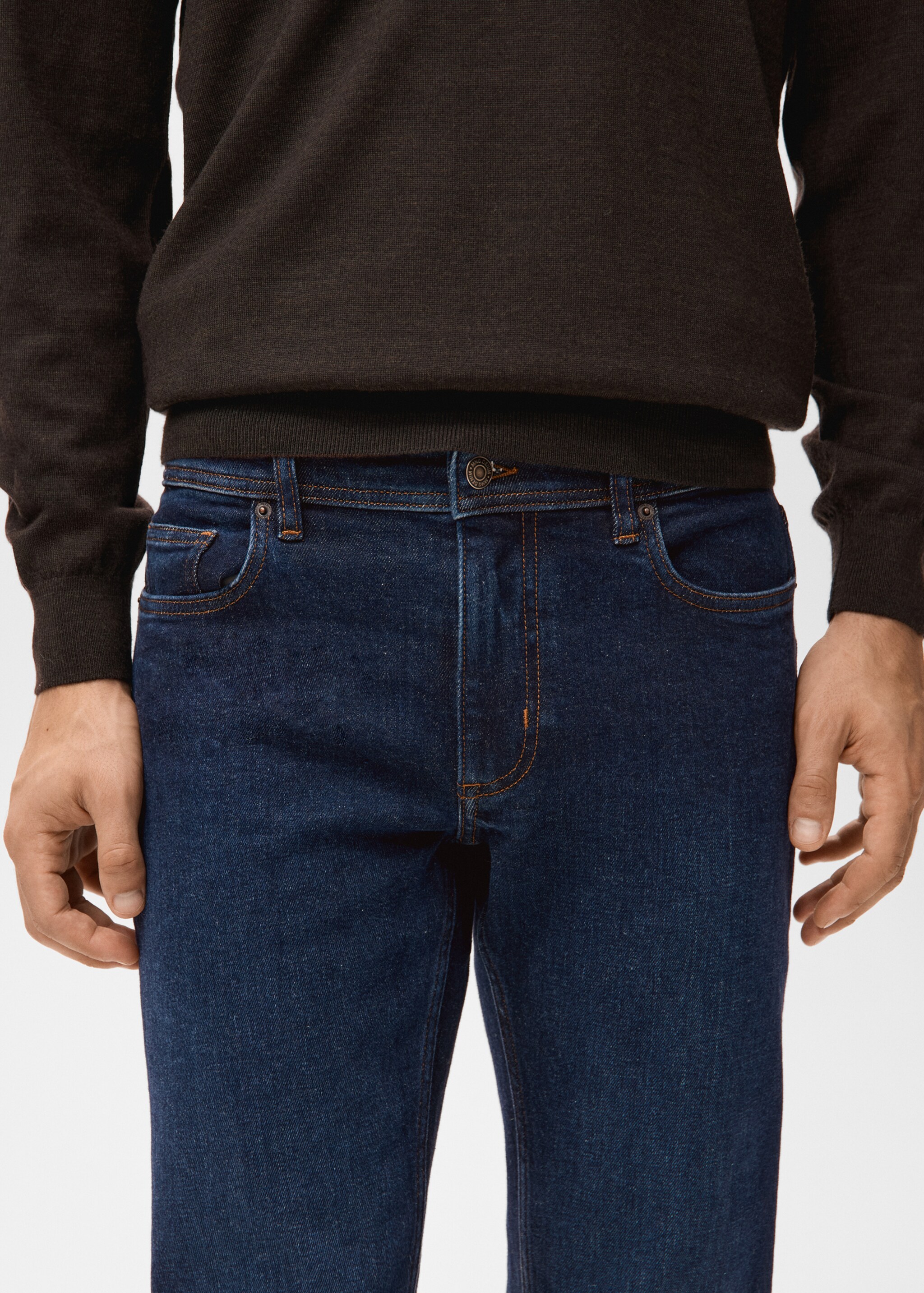 Jan slim-fit dark-wash jeans - Details of the article 1, Open Blue. Ref: 27031198-00.