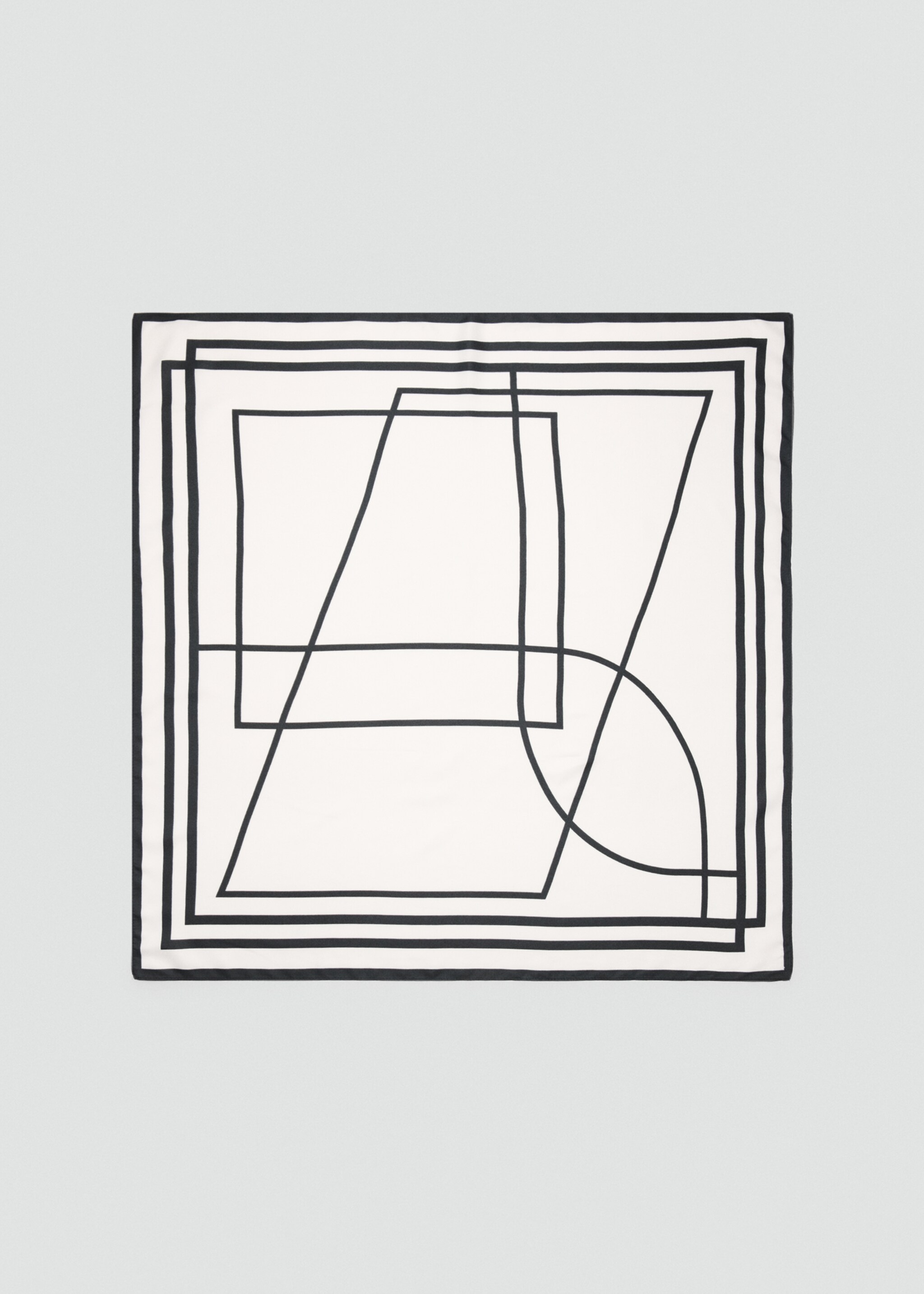 Geometric printed foulard - Article without model, Ecru. Ref: 27031199-00.