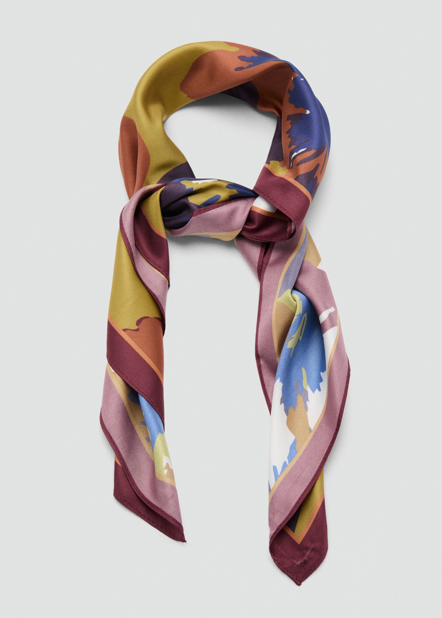 Floral satin scarf - Details of the article 1