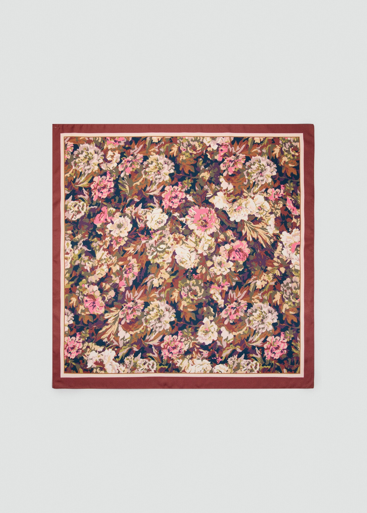 Floral satin scarf - Article without model