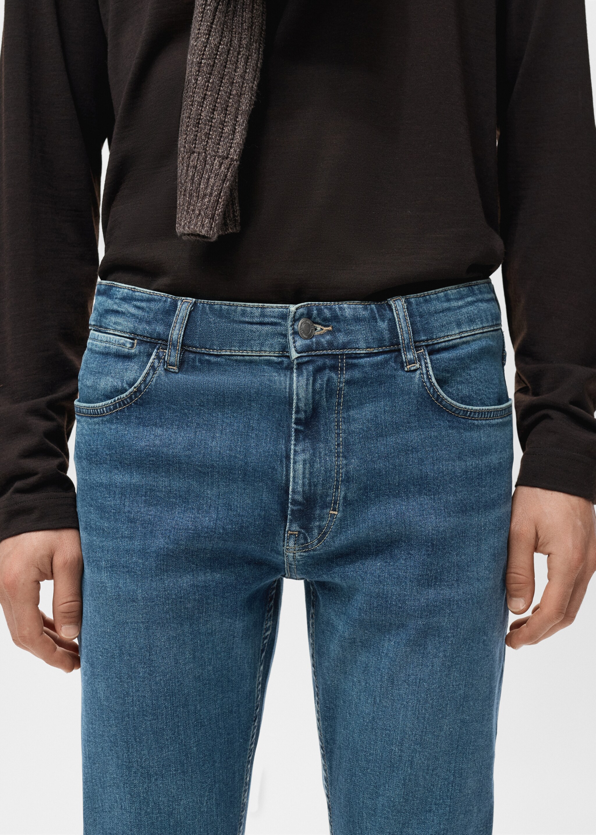 Jeans Patrick slim fit Ultra Soft Touch - Plano medio, Azul oscuro vintage. Ref: 27031204-00.