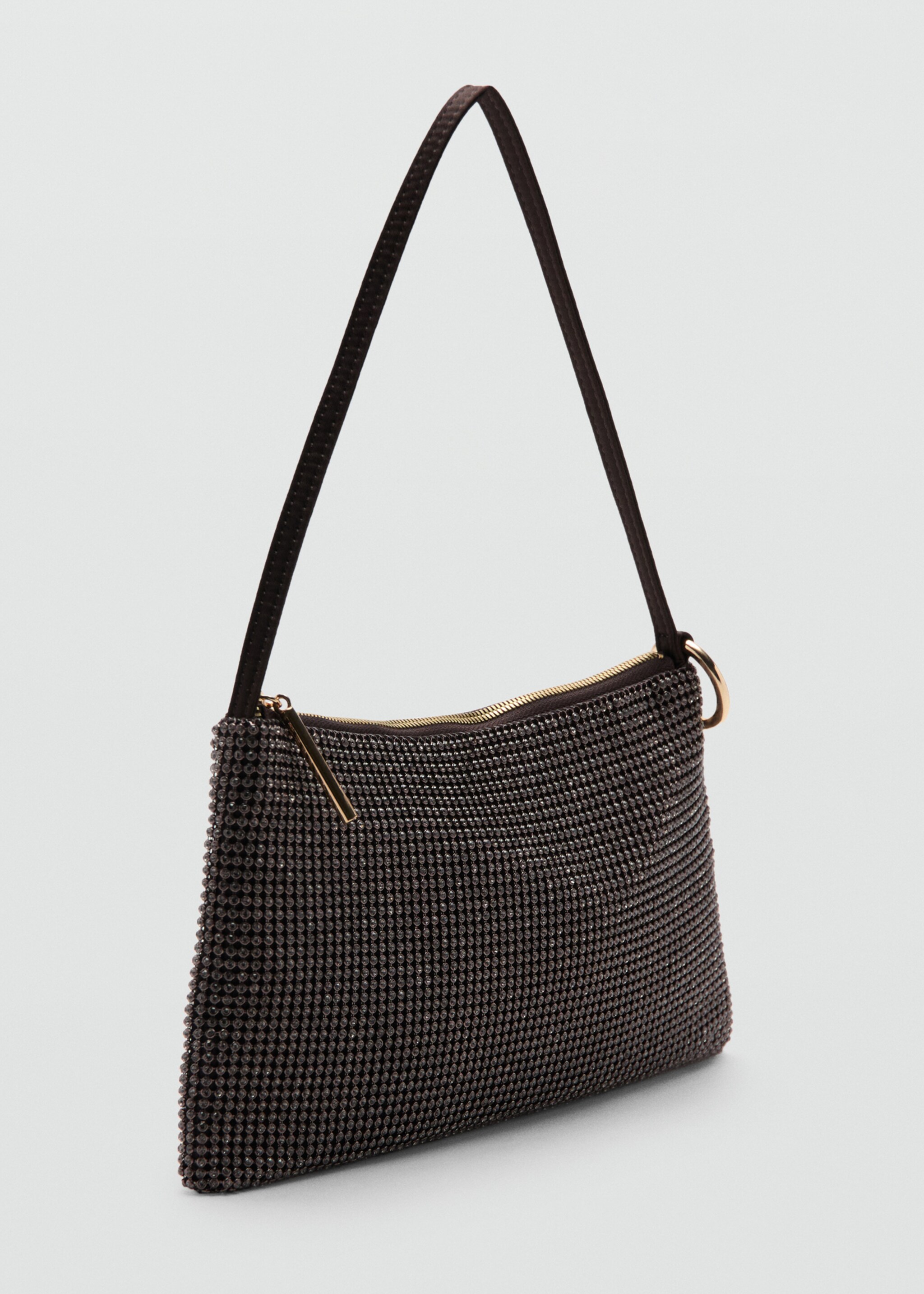 Handbag with rhinestones - Medium plane, Chocolate. Ref: 27031206-00.
