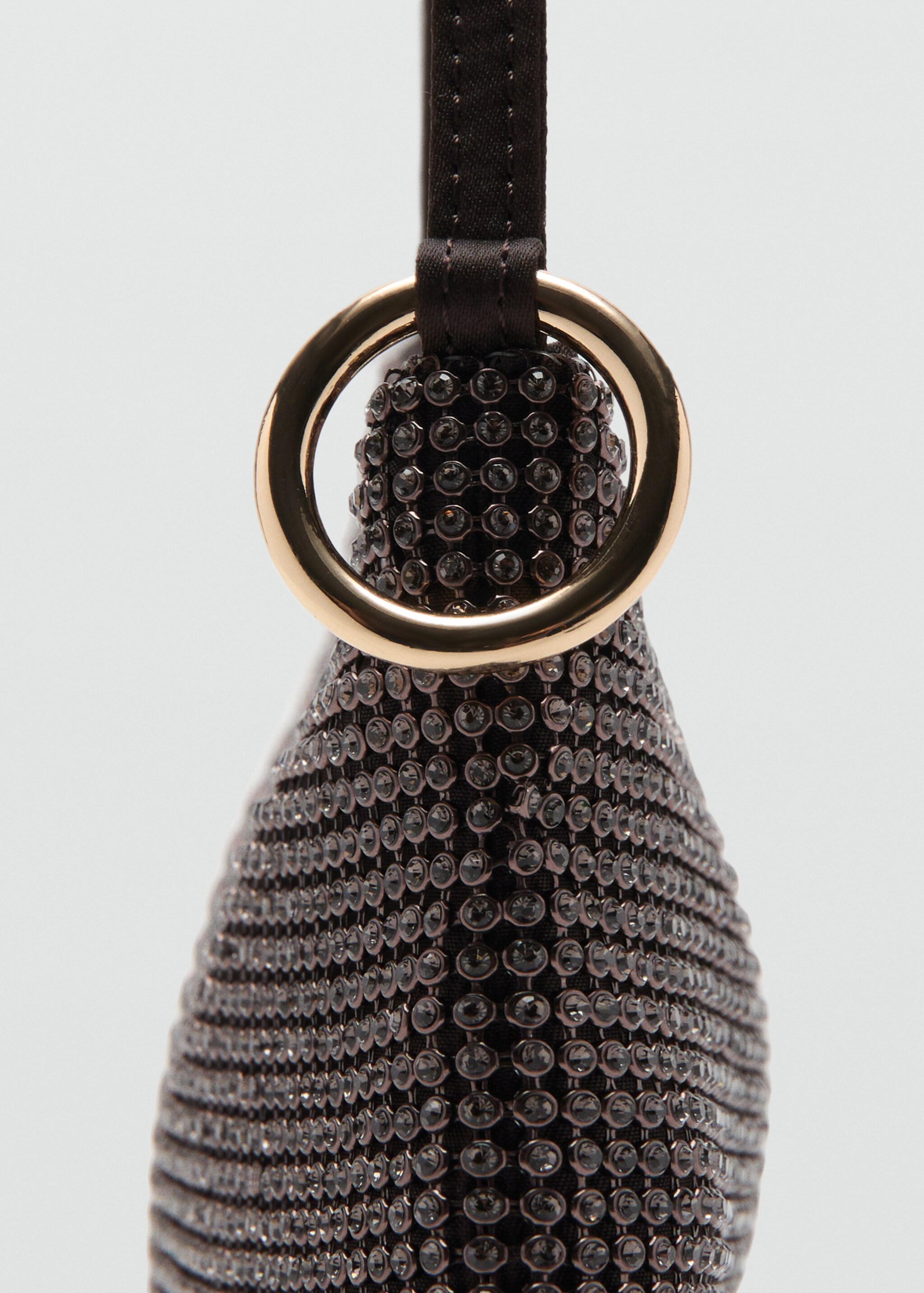 Handbag with rhinestones - Details of the article 1, Chocolate. Ref: 27031206-00.