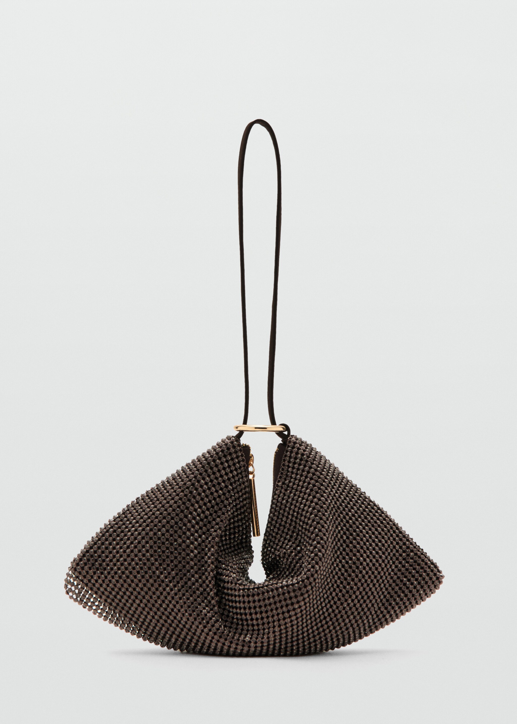 Handbag with rhinestones - Details of the article 4, Chocolate. Ref: 27031206-00.