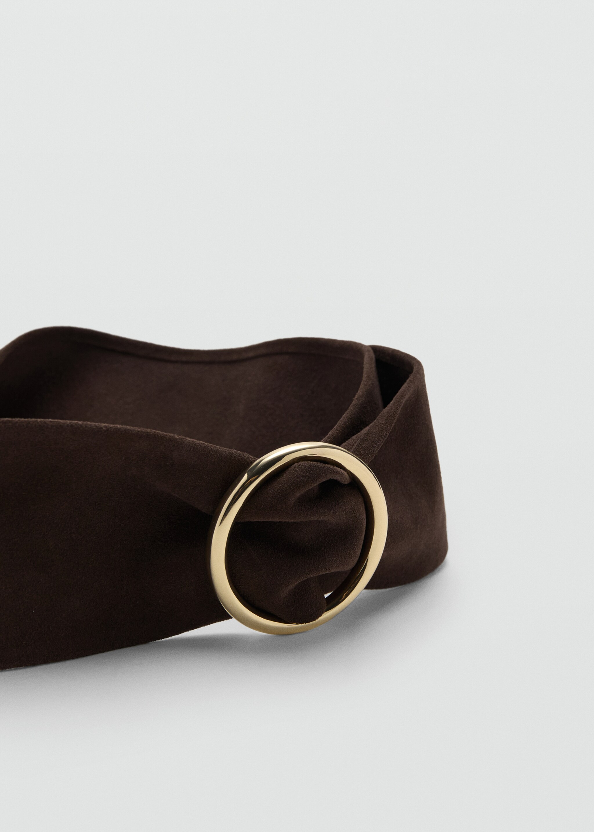 Suede obi belt - Medium plane, Chocolate. Ref: 27031207-00.