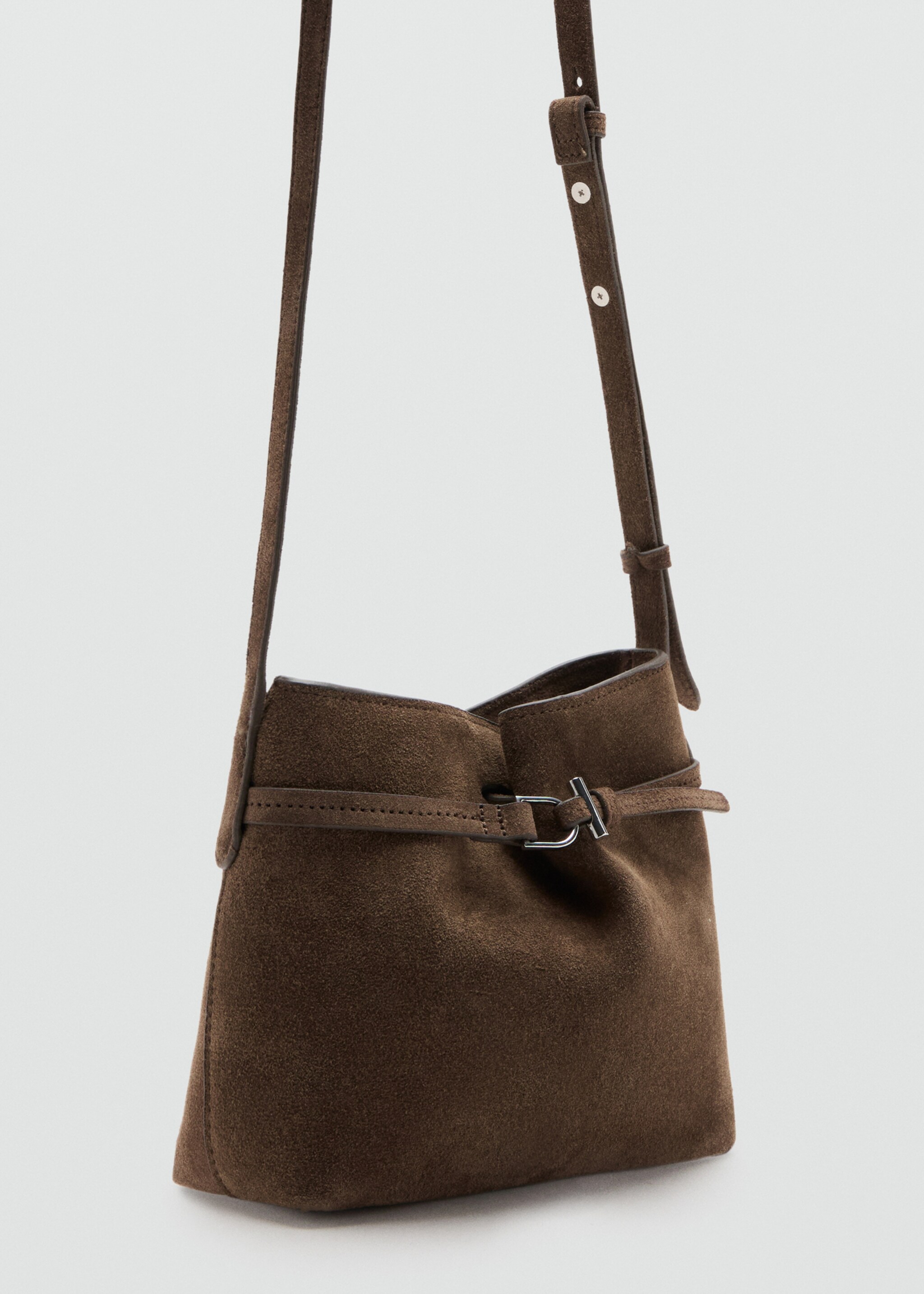 Suede shoulder bag - Medium plane, Brown. Ref: 27031213-00.