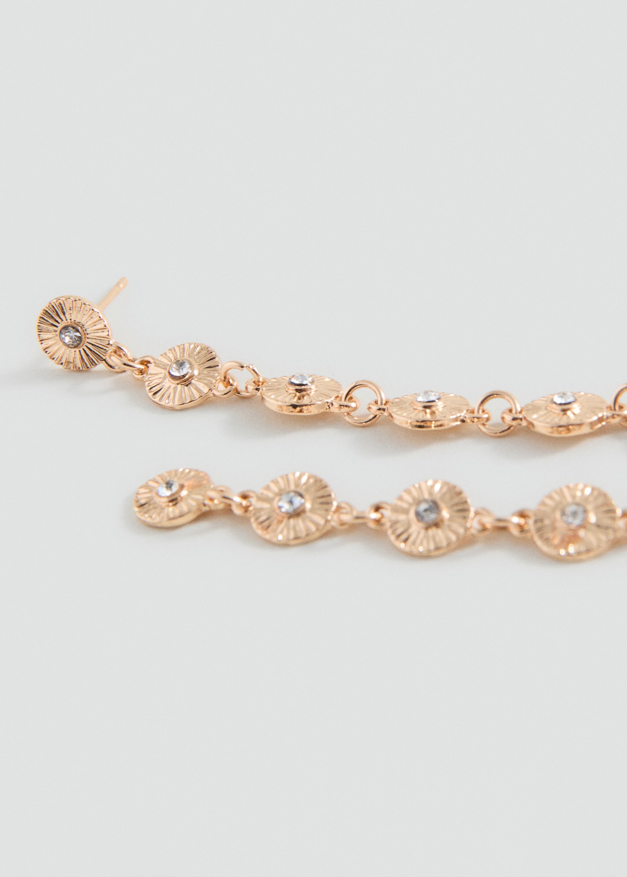 Pendientes largos piedra - Plano medio, Oro. Ref: 27031219-00.